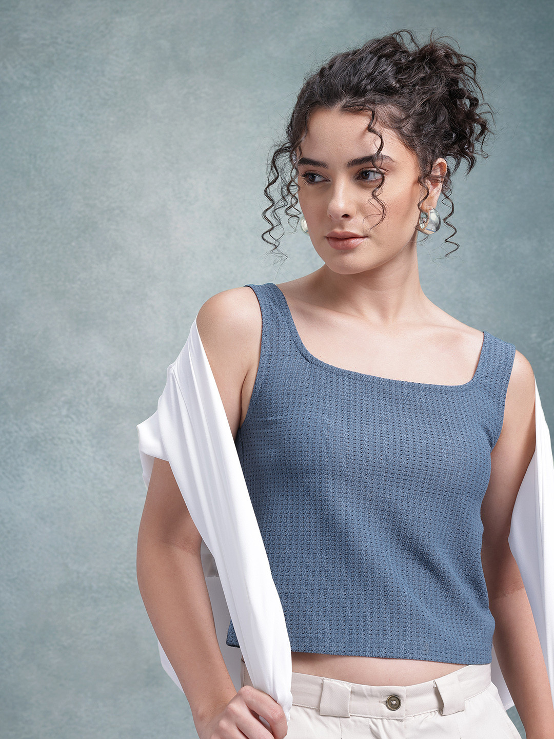 The Roadster Life Co. Square Neck Open Weave Top