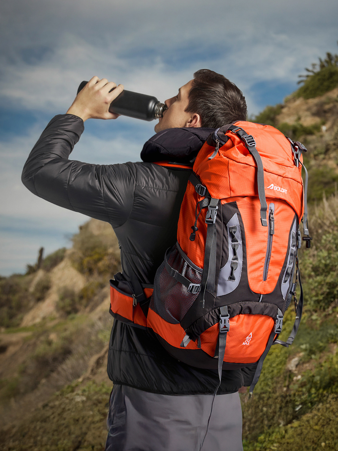 BOLDFIT Unisex Boldfit Trekmaster Colourblocked Rucksack Bag 70L