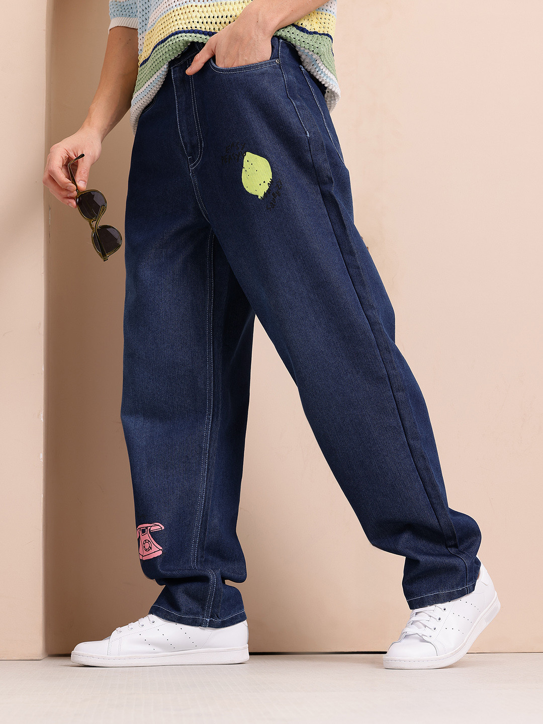 Mast & Harbour Men Mid-Rise Printed Relaxed Fit Jeans