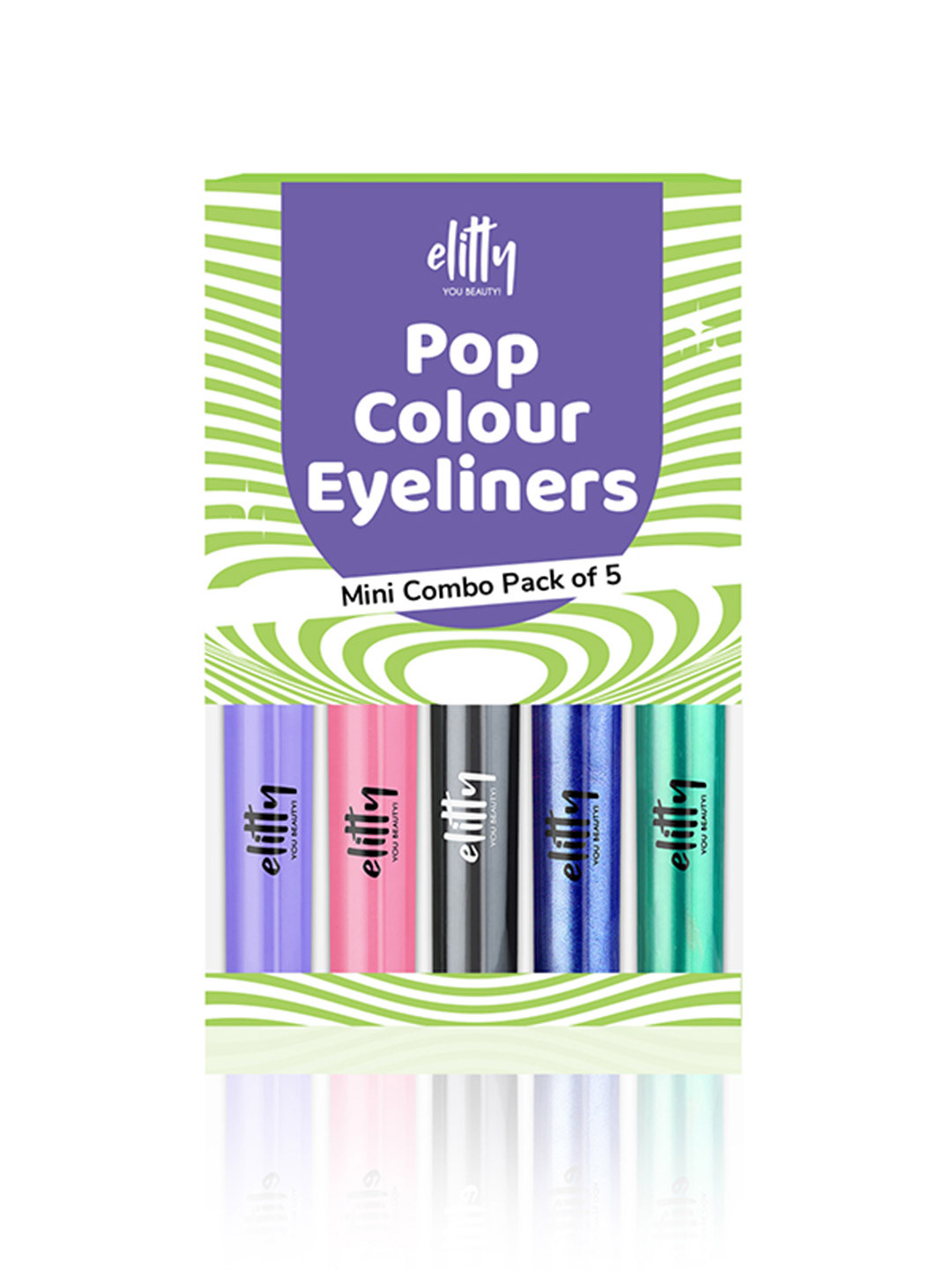 Elitty Set Of 5 Mini Pop Colour Waterproof Liquid Eyeliner- 1ml Each