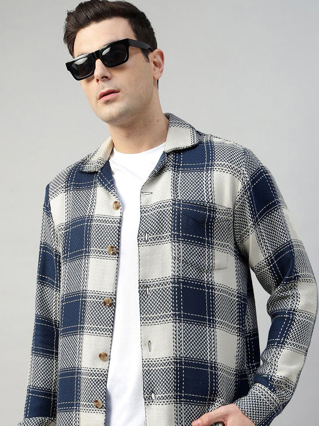 Hancock Windowpane Checked Pure Cotton Casual Co-ord Set