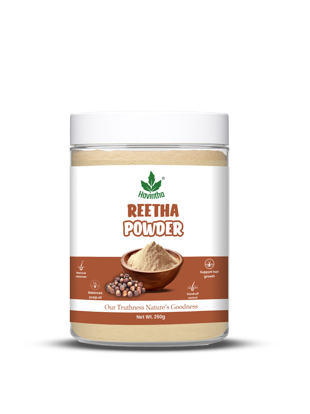 Havintha Natural Reetha Powder For Dandruff-Free Hair - 250 g