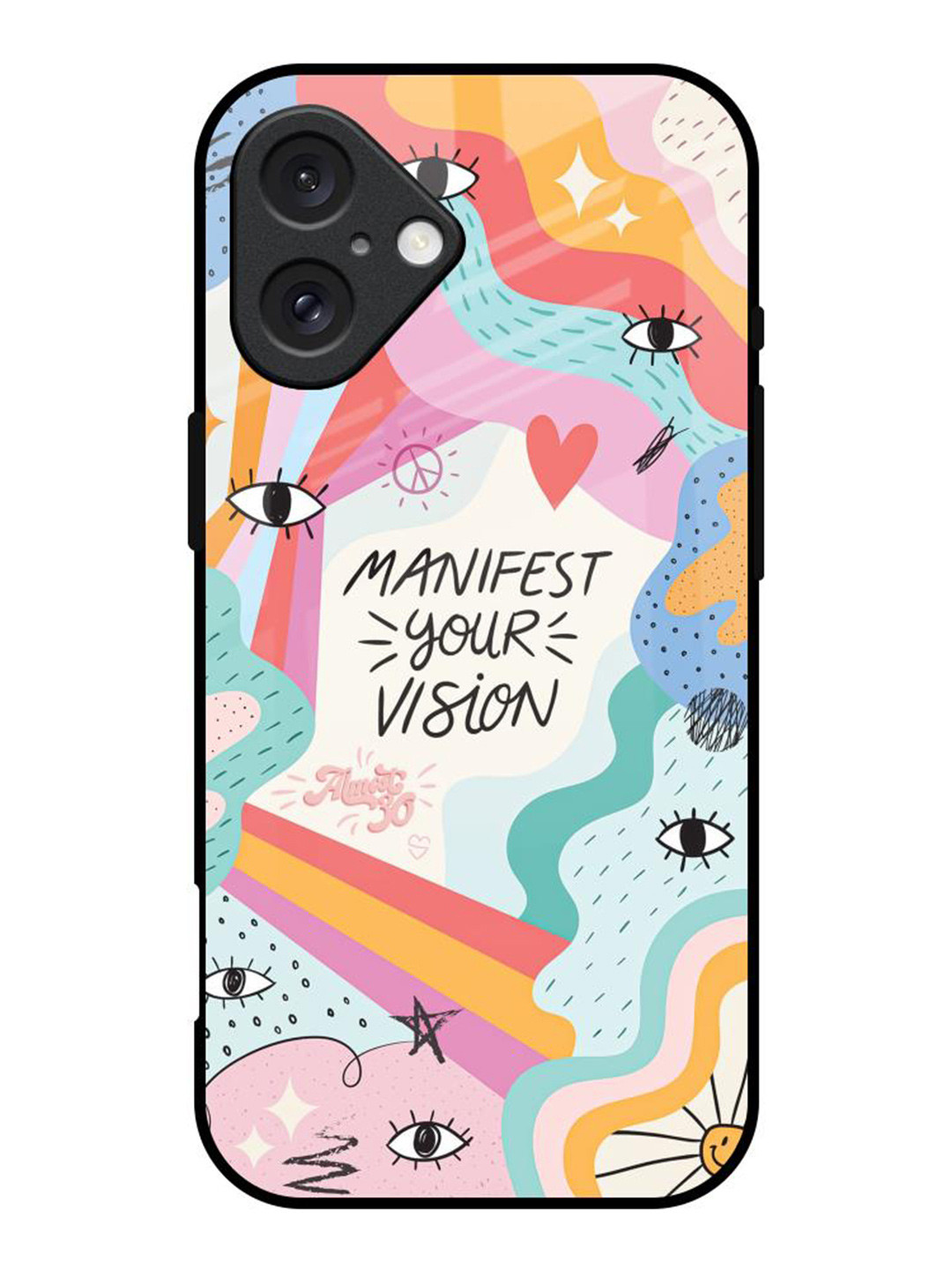 QRIOH Abstract Vision Manifest Glass iPhone 16 Back Case