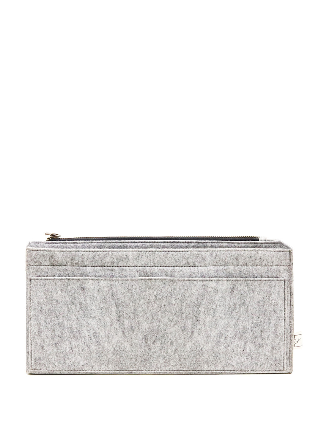 Tidy Up Long Shae Large Felt Grey Bag Organizer With Detachable Wallet