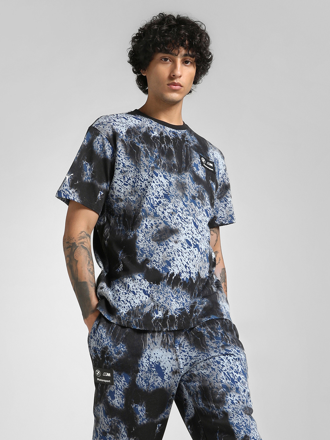 PUMA Motorsport Men BMW M Abstract Printed Cotton T-shirt