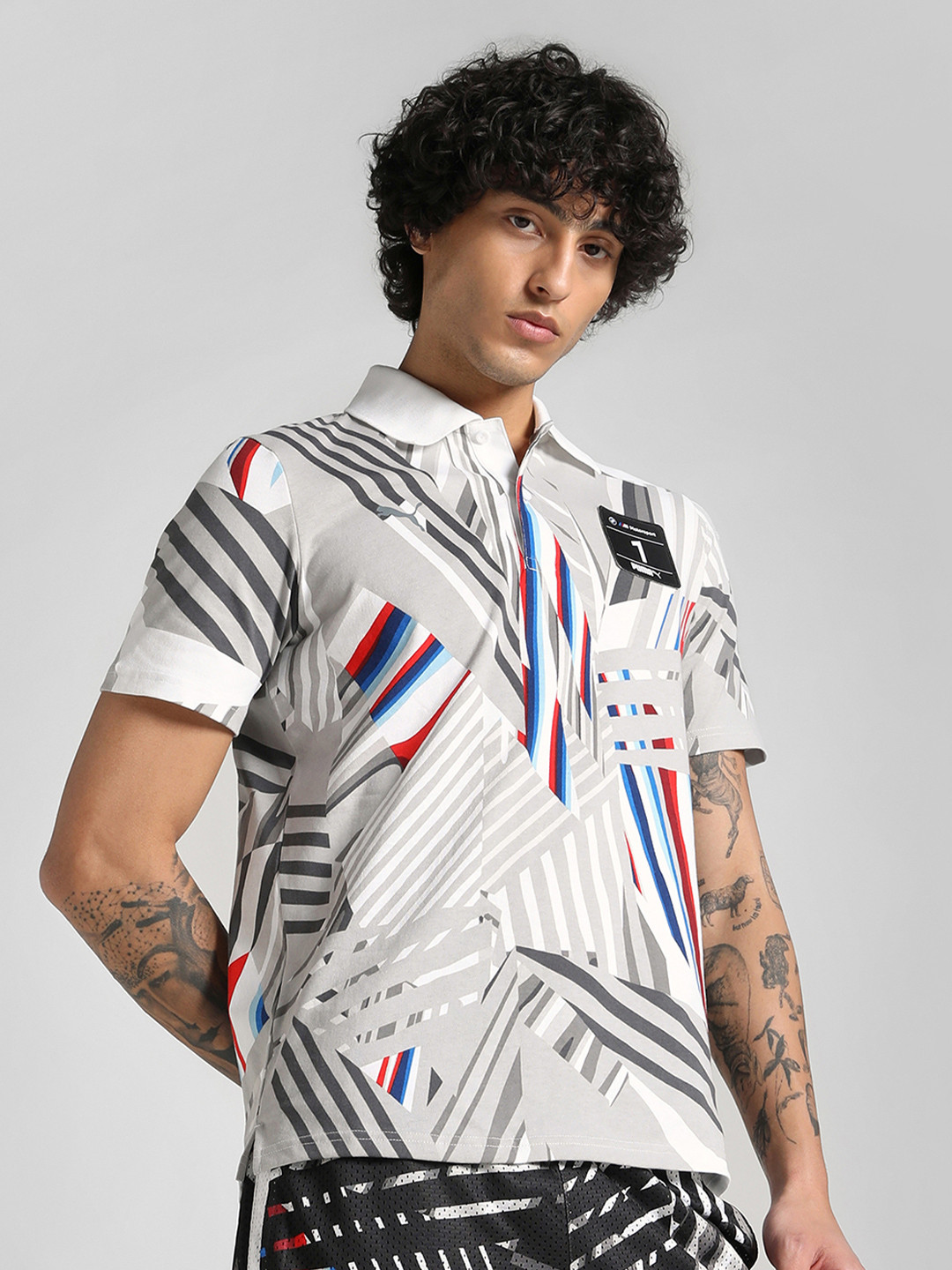 BMW M Motorsport Men's All-Over Print Polo