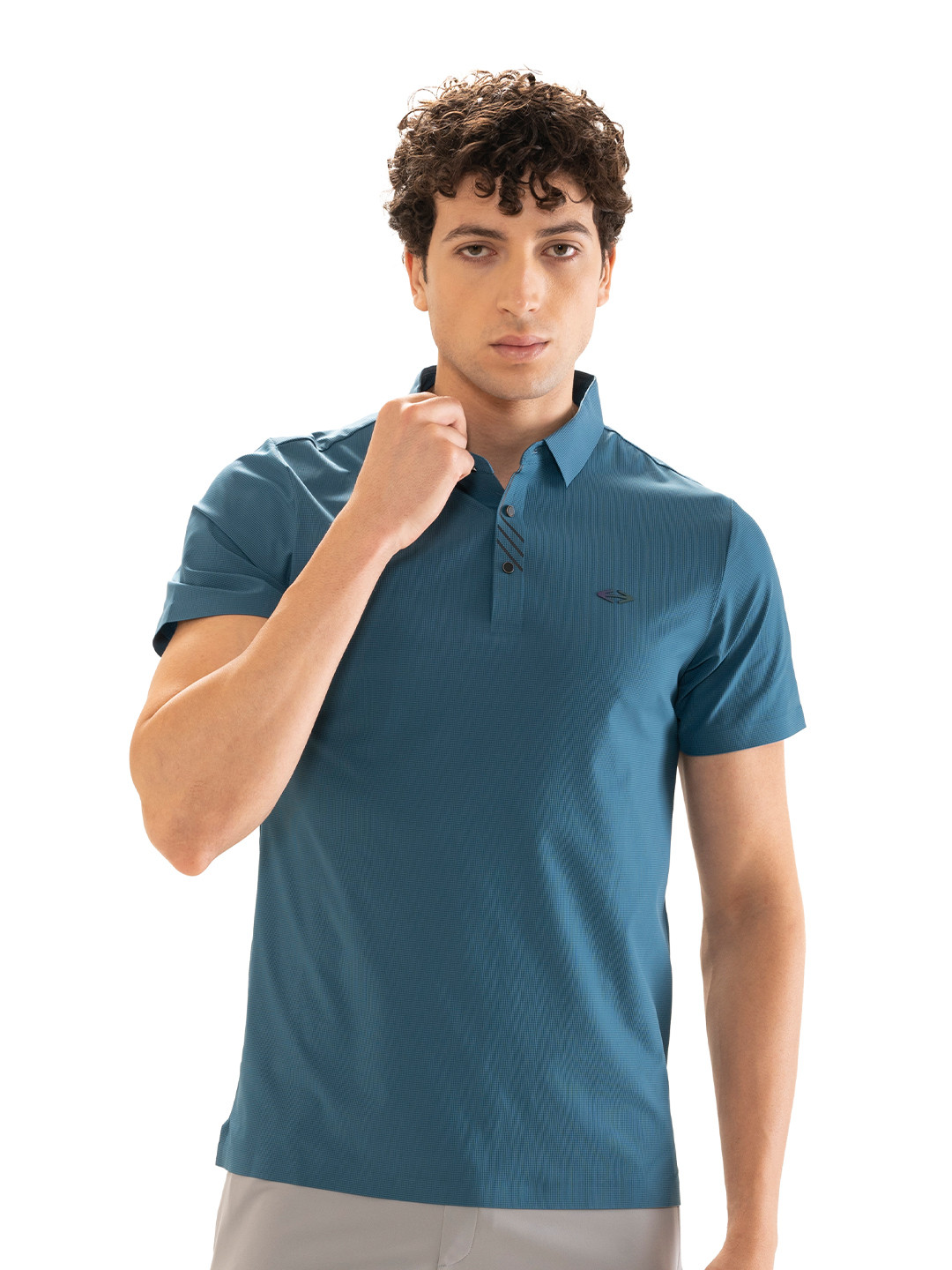 STRCH Men Anti Odour Solid Polo Collar T-shirt