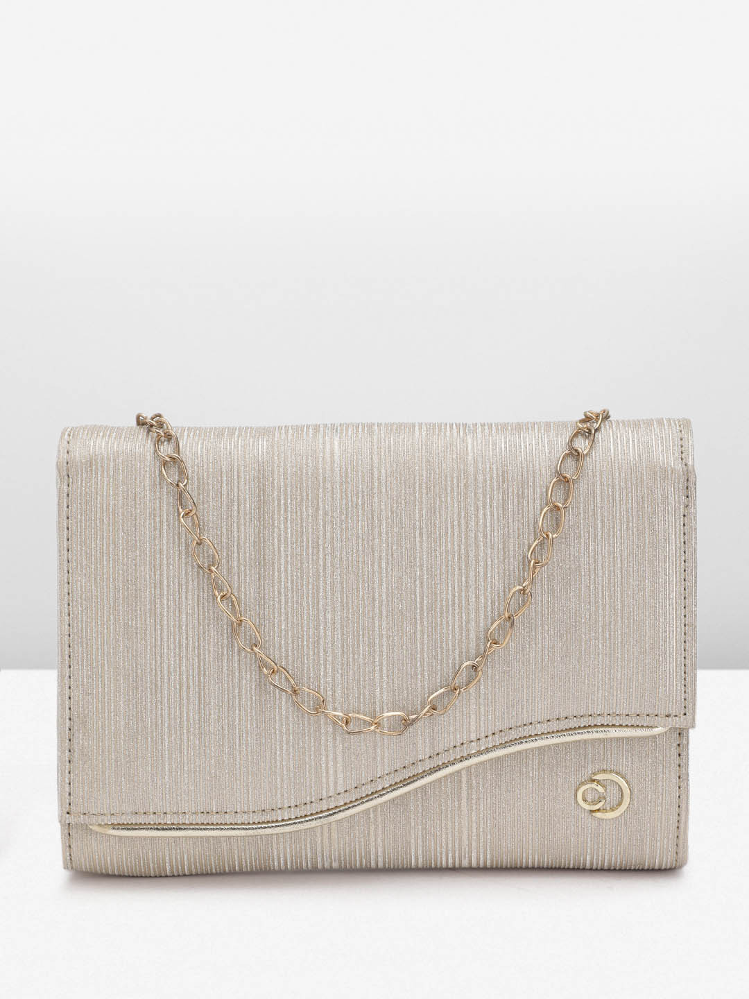 Caprese Shimmer Textured Envelope Clutch