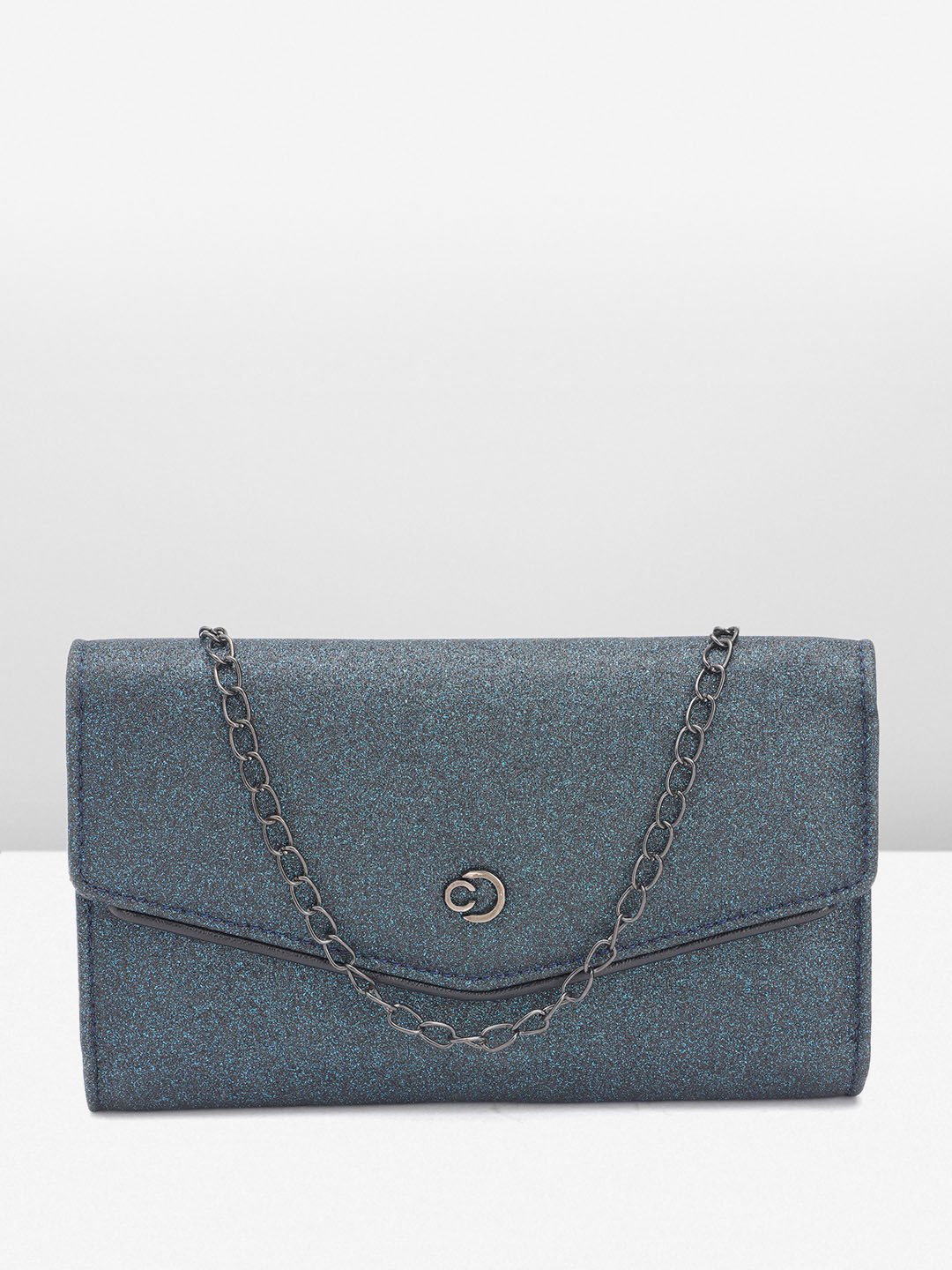 Caprese Shimmer Textured Envelope Clutch