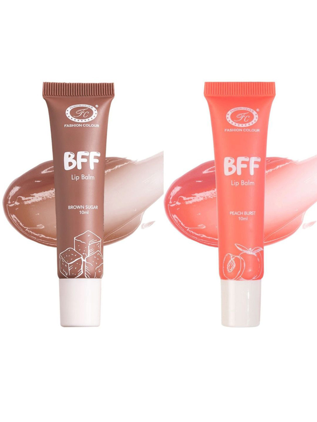 Fashion Colour Set Of 2 BFF Lip Balm - 10 ml Each - Peach Burst & Brown Sugar