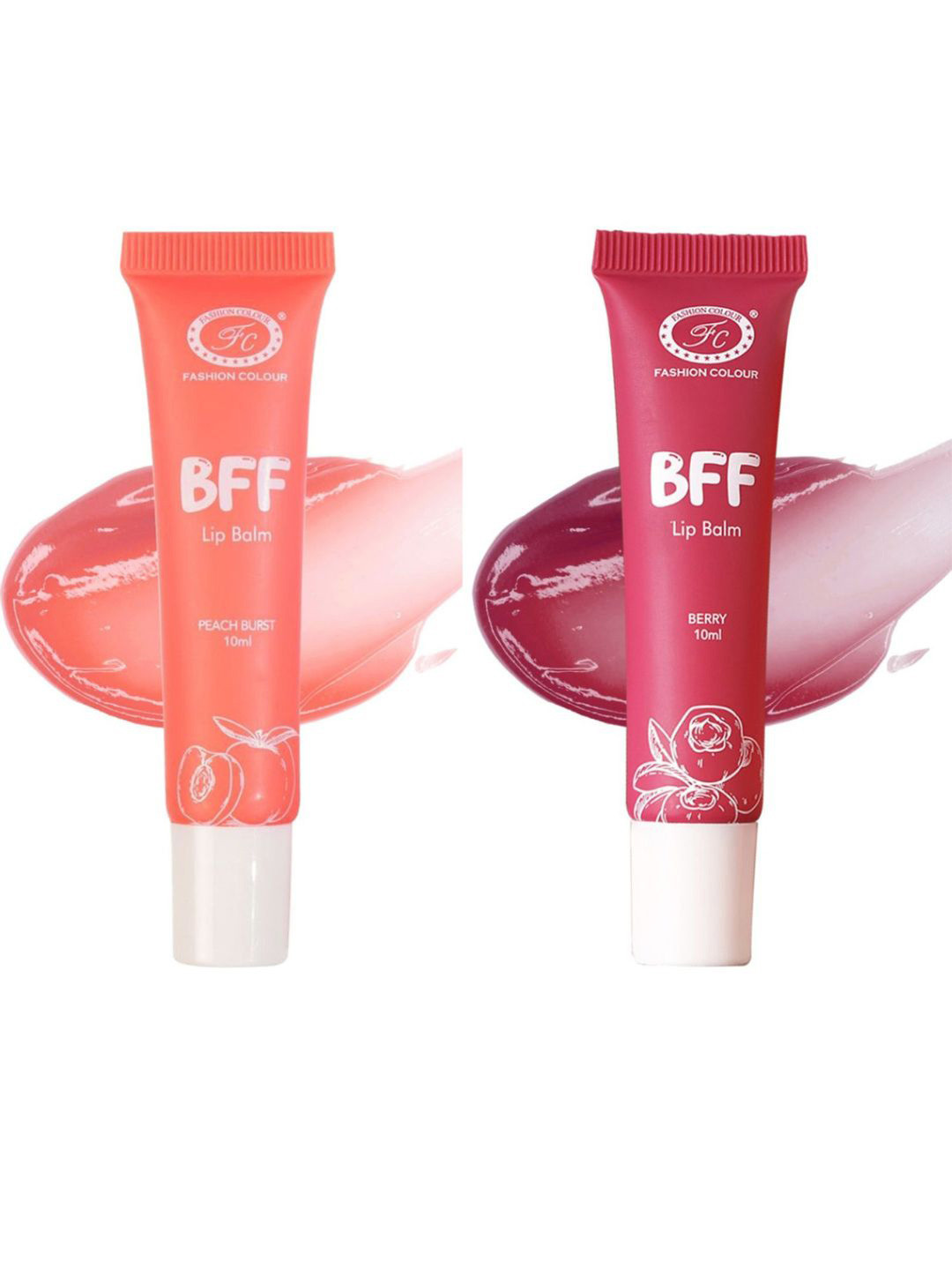 Fashion Colour Set Of 2 BFF Lip Balm - 10 ml Each - Peach Burst & Berry