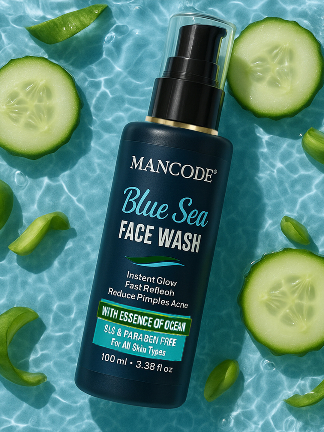 MANCODE Blue Sea Face Wash For Instant Glow & Refreshing Feel - 100 ml