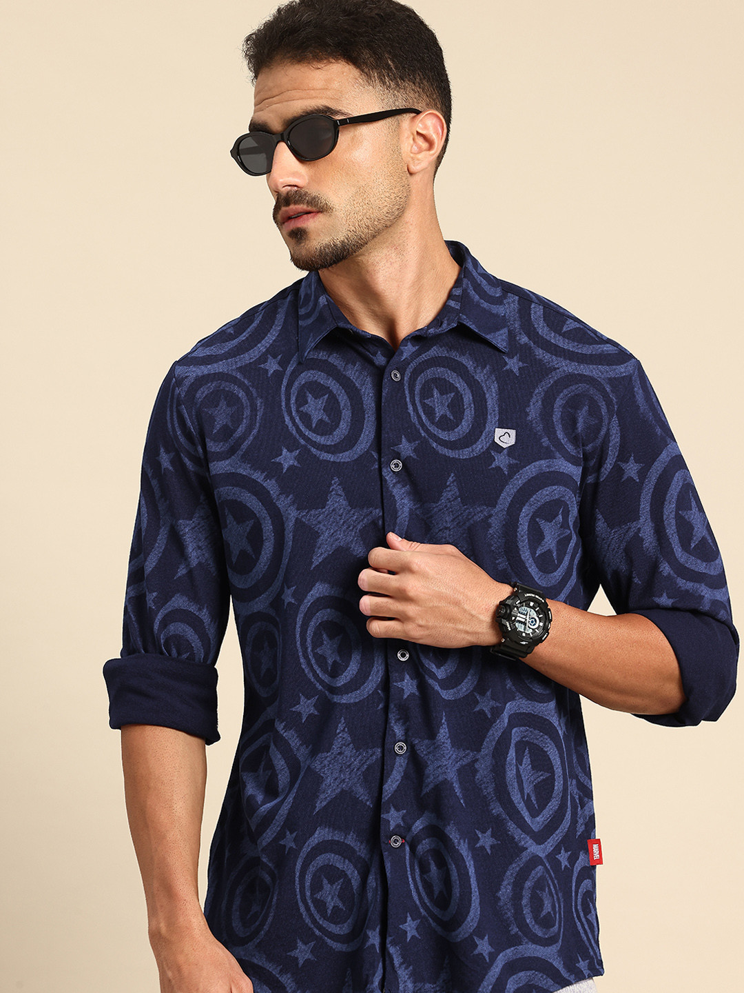 Being Human Marvel Printed Pure Cotton Casual Shirt