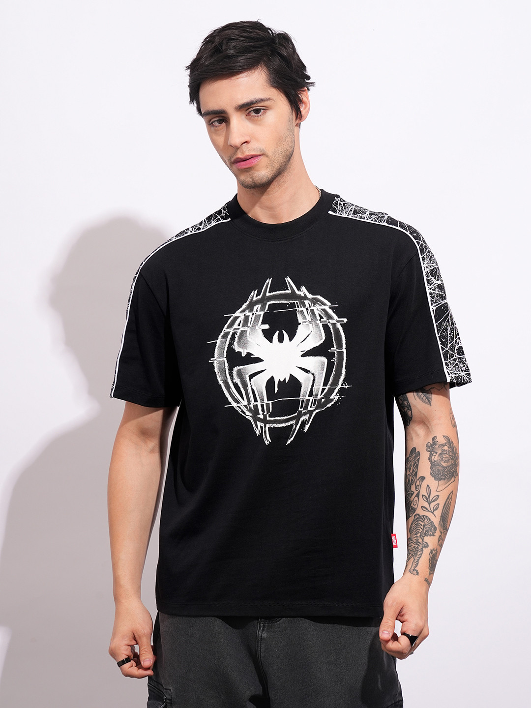 Being Human Spider-Man Graphic Printed Pure Cotton T-shirt