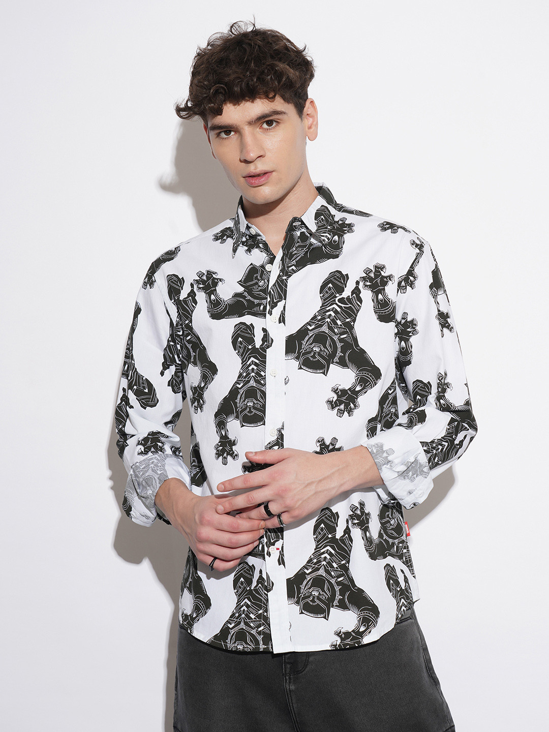 Being Human Iron Man Printed Pure Cotton Casual Shirt