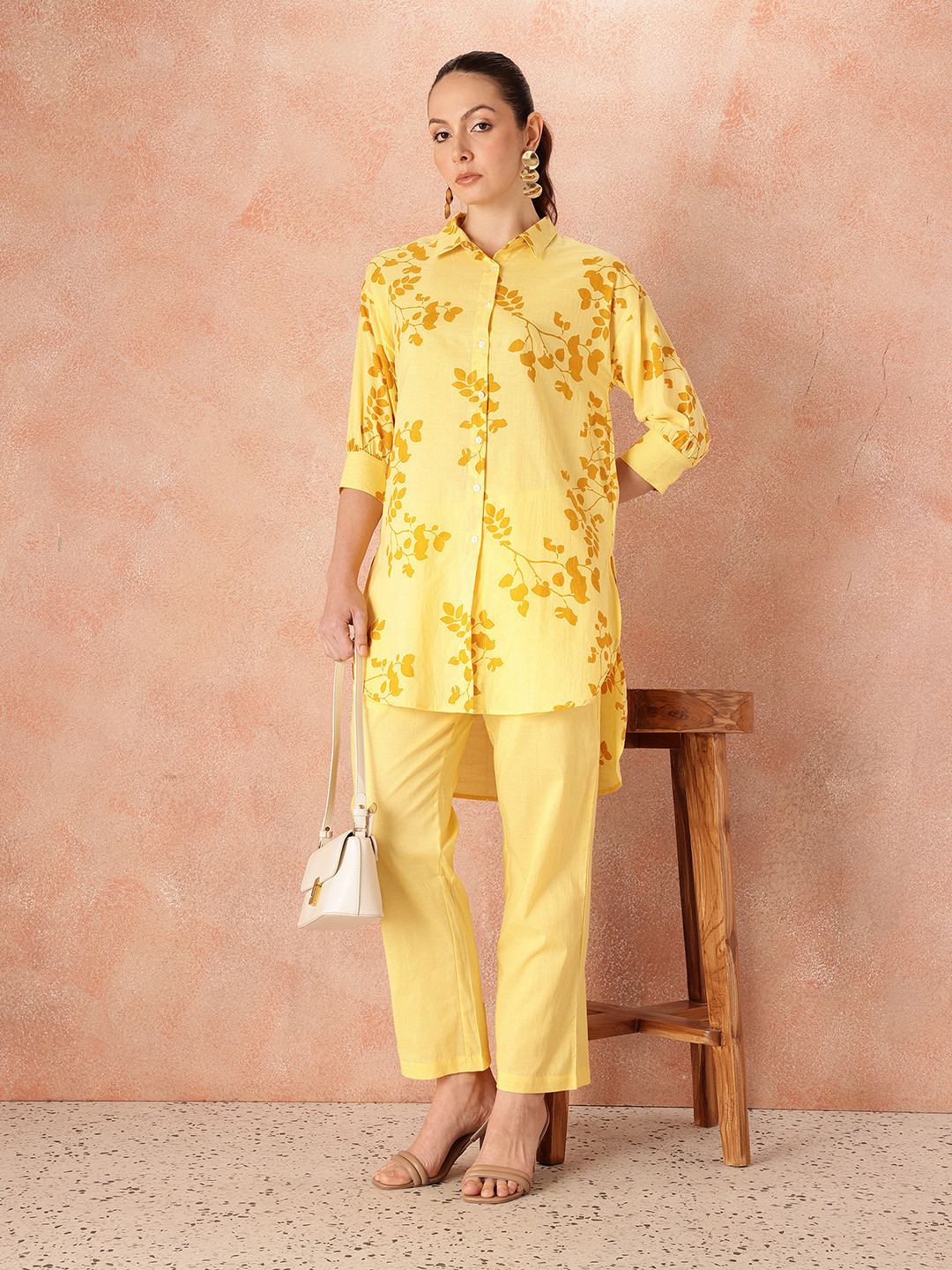 all about you Floral Print Shirt Collar Pure Cotton Co-Ords