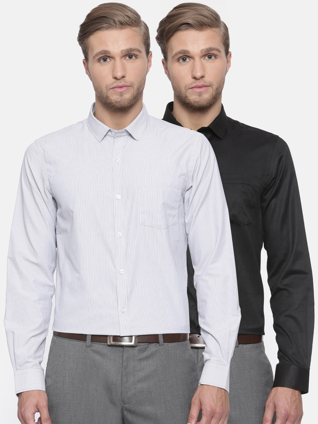 Excalibur Men Assorted Contemporary Regular Fit Solid Formal Shirt