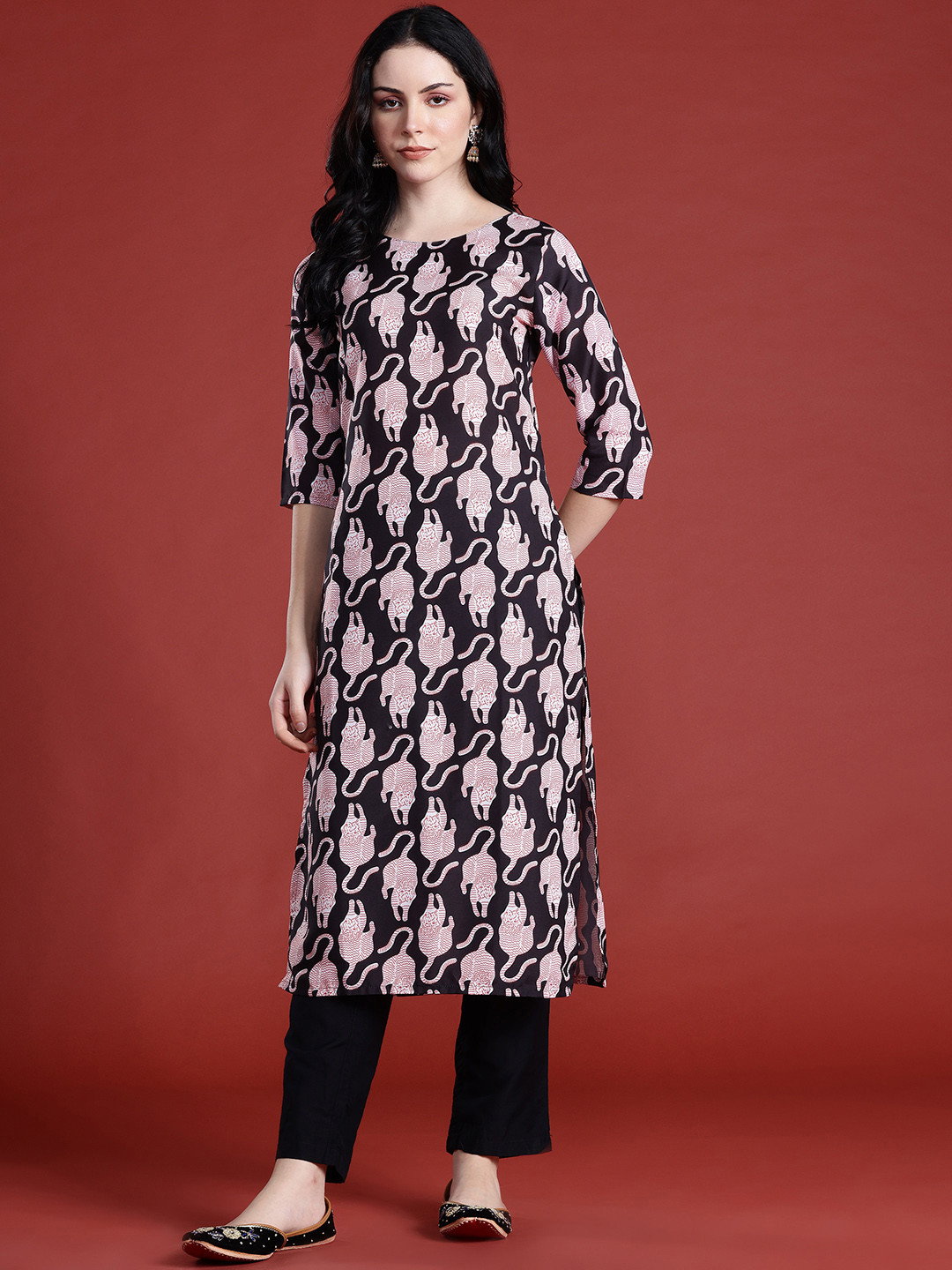 Anouk  Animal Graphic Printed Straight Kurta