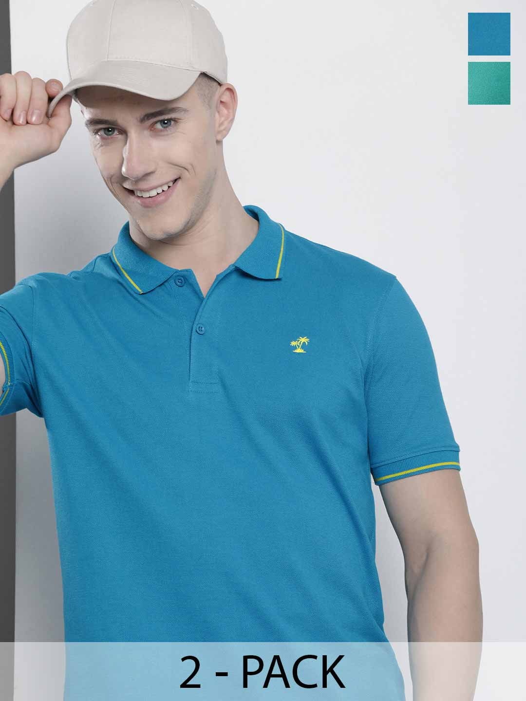 The Indian Garage Co Men Solid Polo Collar Short Sleeves T-Shirt
