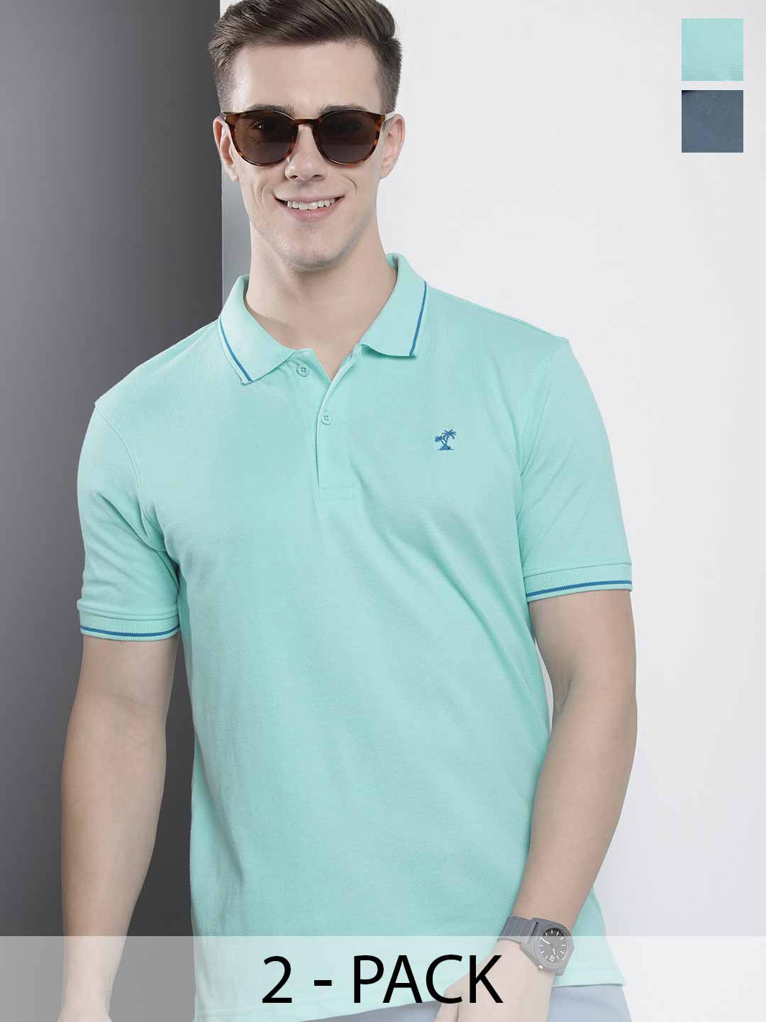 The Indian Garage Co Men Solid Polo Collar Short Sleeves T-Shirt
