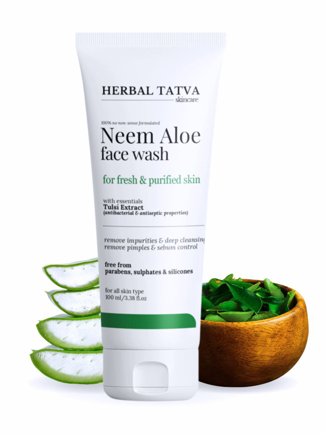HERBAL TATVA Neem Aloe Face Wash With 2% Salicylic Acid - 100 ml