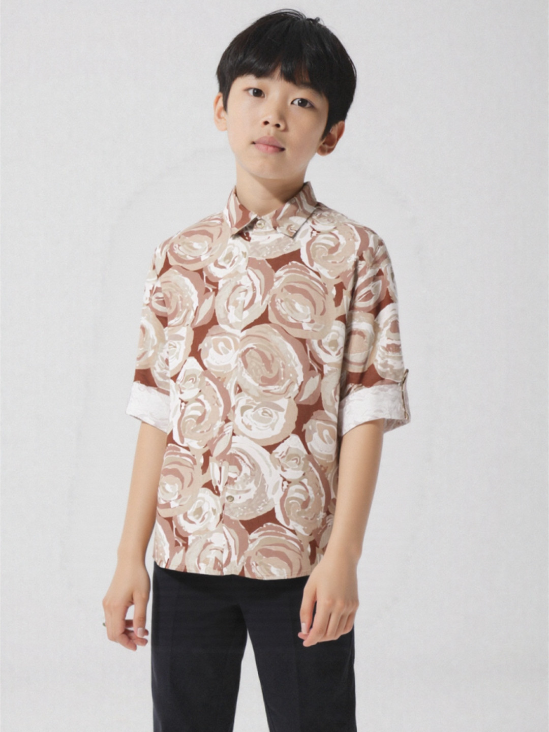 CAVIO Boys Comfort Floral Printed Pure Cotton Casual Shirt