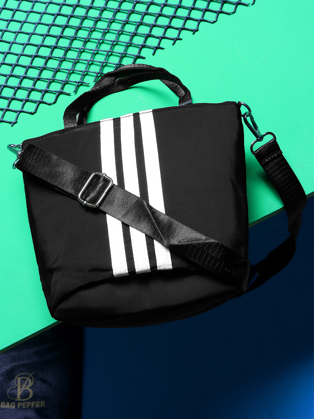 Bag Pepper Striped Structured Tote Bag with Applique