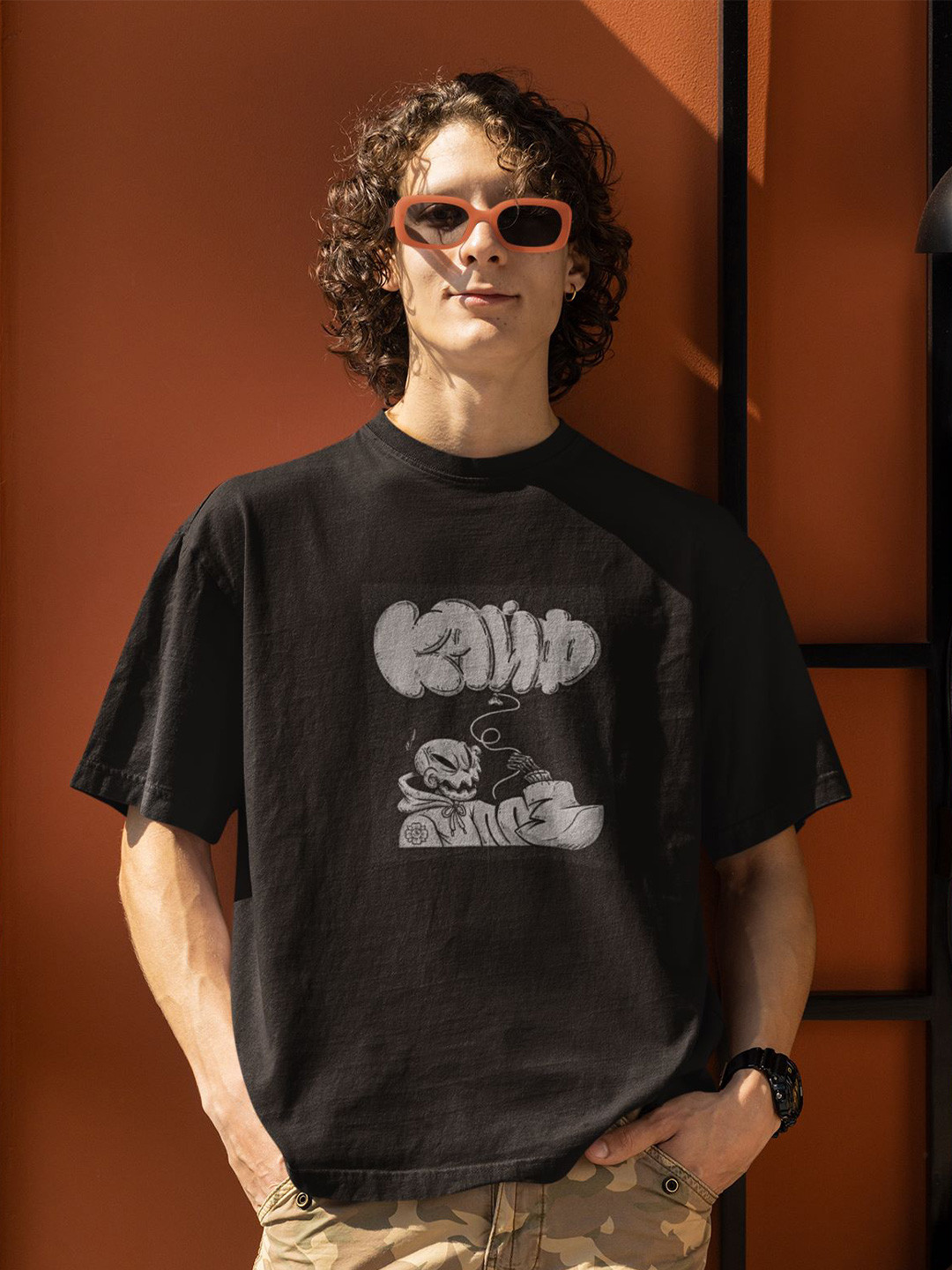 TheBTclub Typography Printed Activchill Cotton Oversized T-shirt