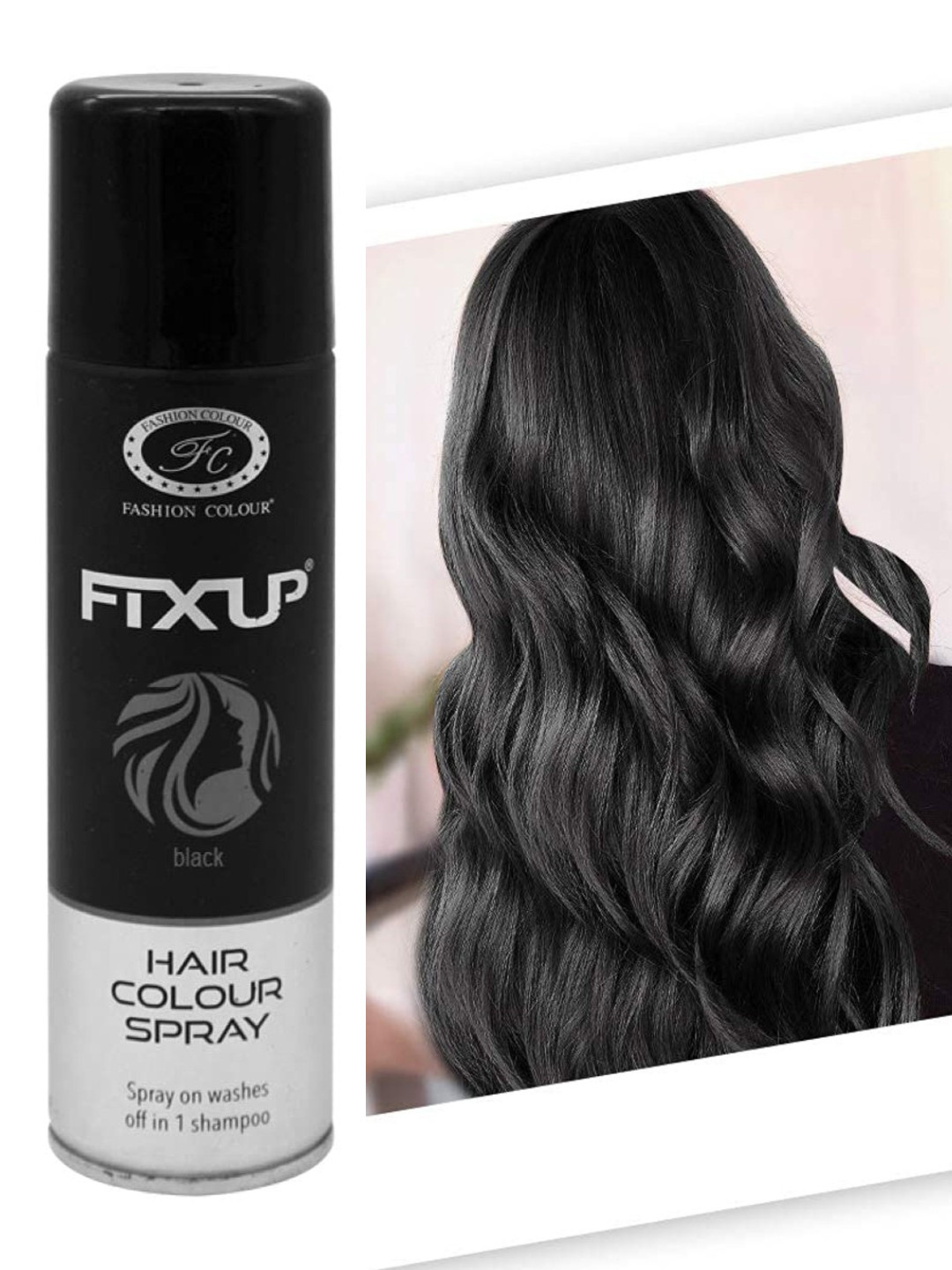 Fashion Colour Hair Colour Spray - Black - 150 ml