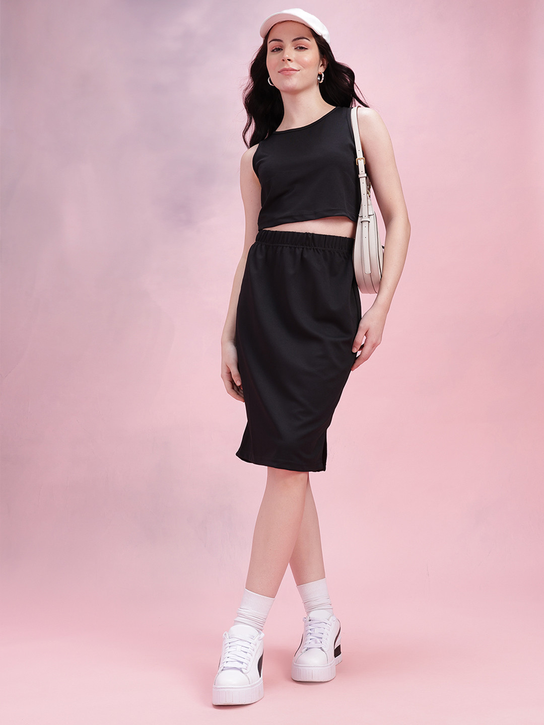 DressBerry Crop Tank Top With Pull On Shorts Co-ords