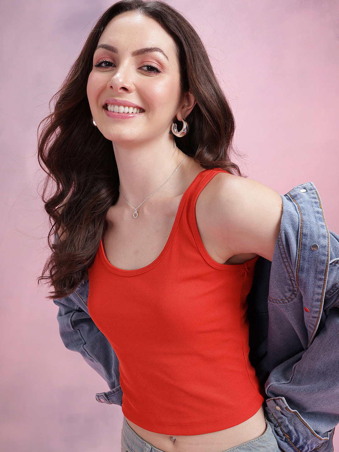 DressBerry Scoop Neck Ribbed Top