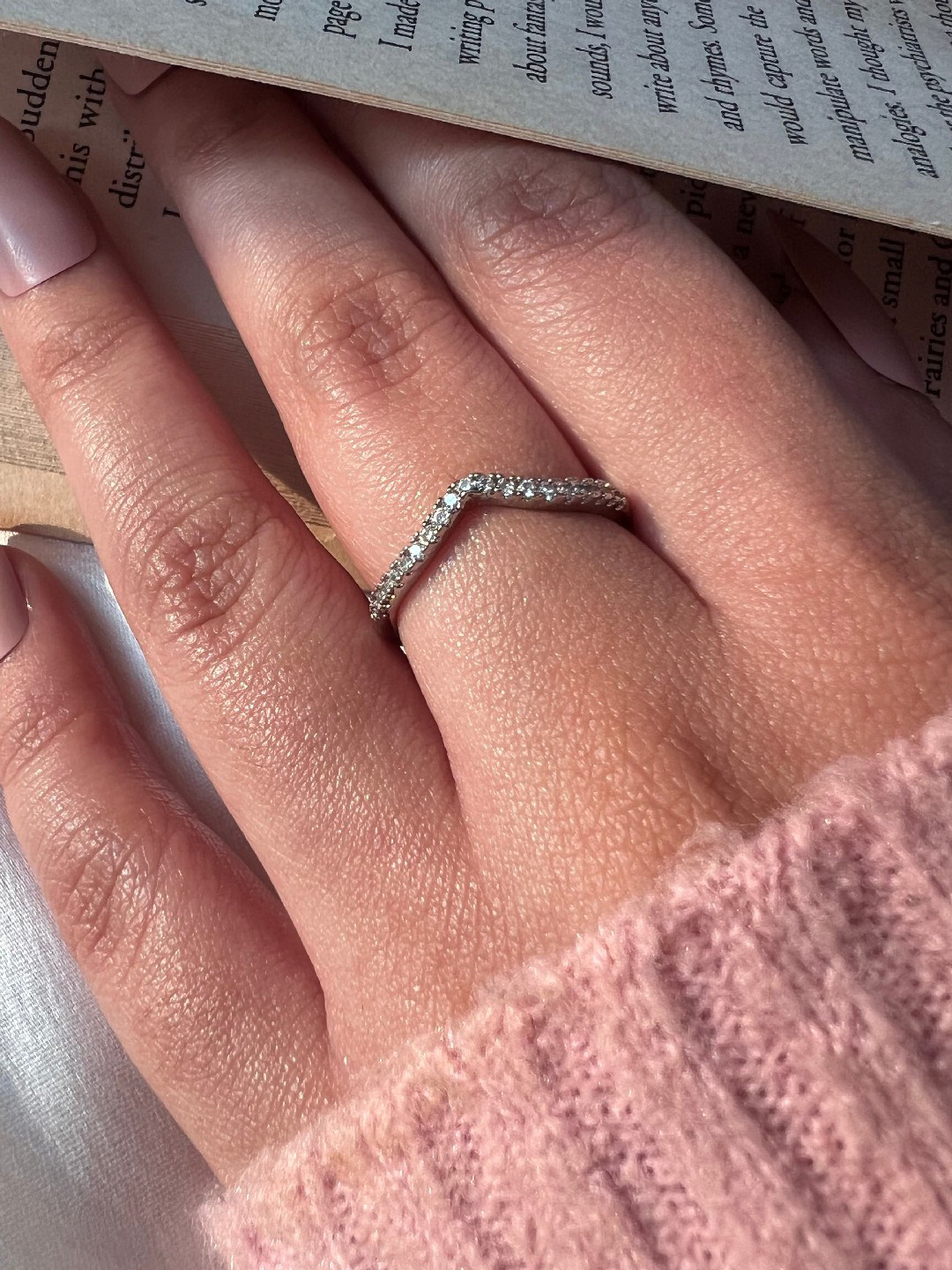 ISHKAARA Rhodium-Plated Stone Studded Simple Charm Finger Ring