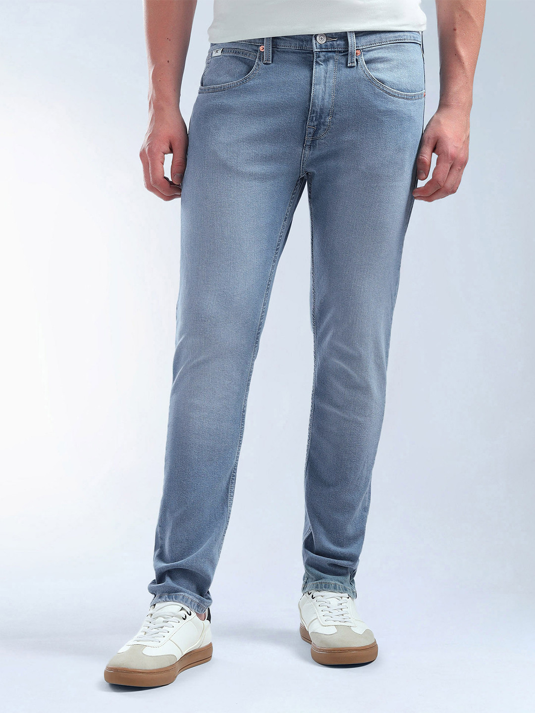 Flying Machine Slash Slim Tapered Fit Light Washed Jeans