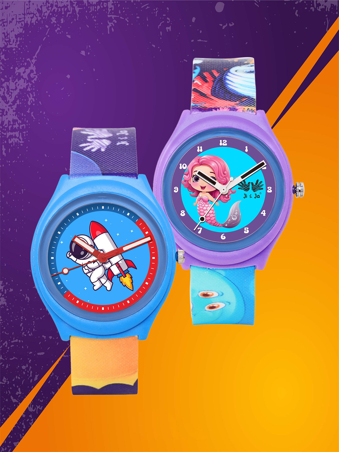 JI & JA Kids Pack Of 2 Dial & Straps Analogue Watch JJ115118