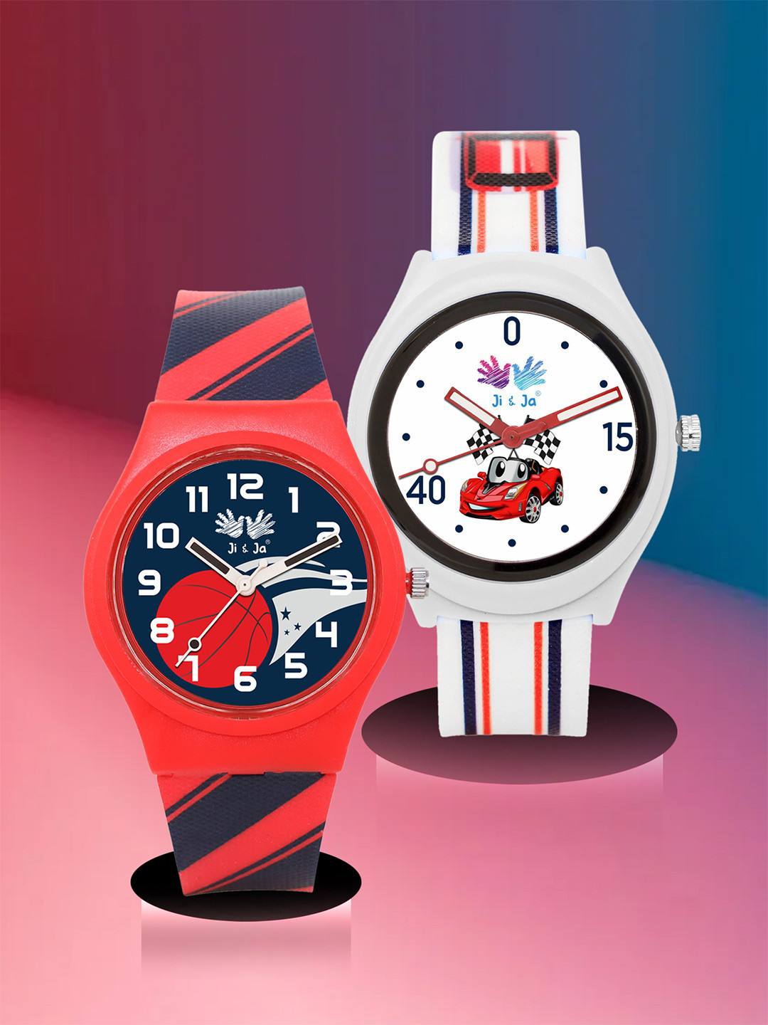 JI & JA Boys Pack Of 2 Dial & Straps Analogue Watch JJ113119