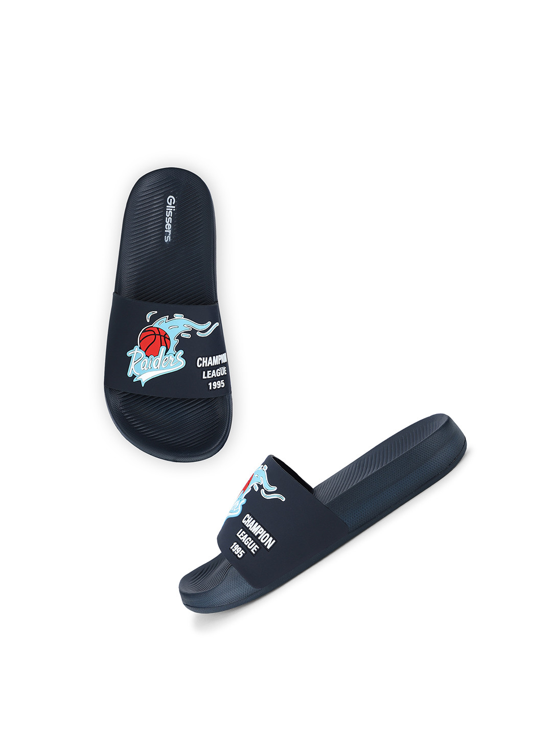 GLISSERS Boys Basketball Embossed Self Design Sliders