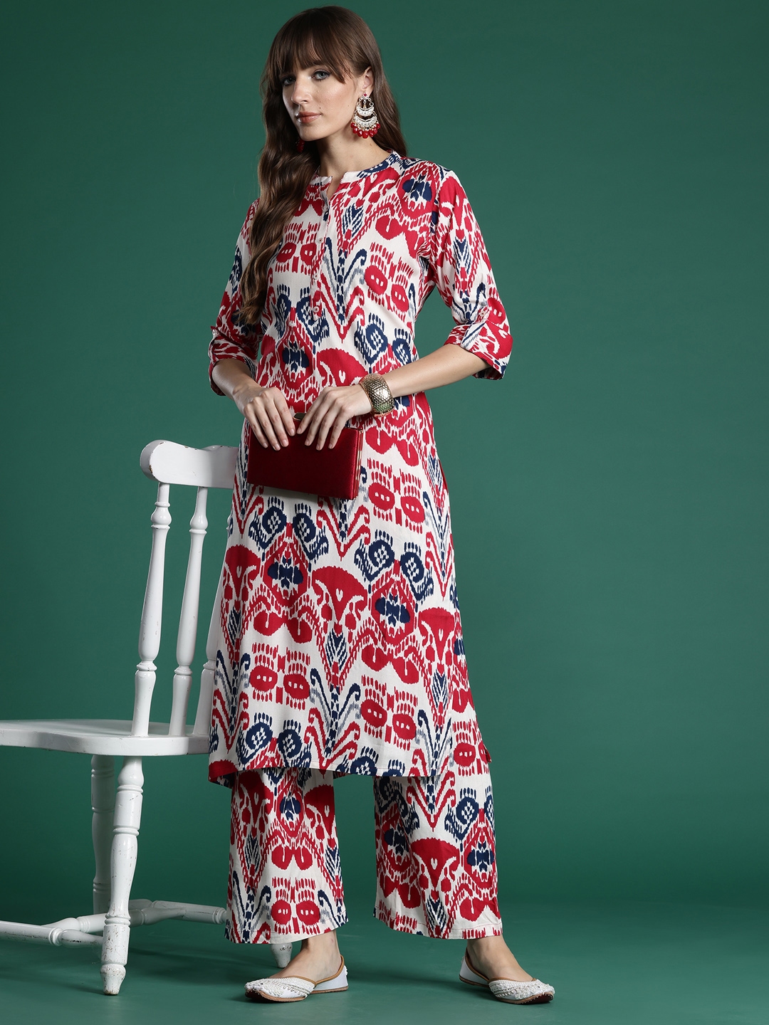 Indo Era Ethnic Motifs Printed Kurta With Palazzos - Kurta Sets for Women 32530181 | Myntra