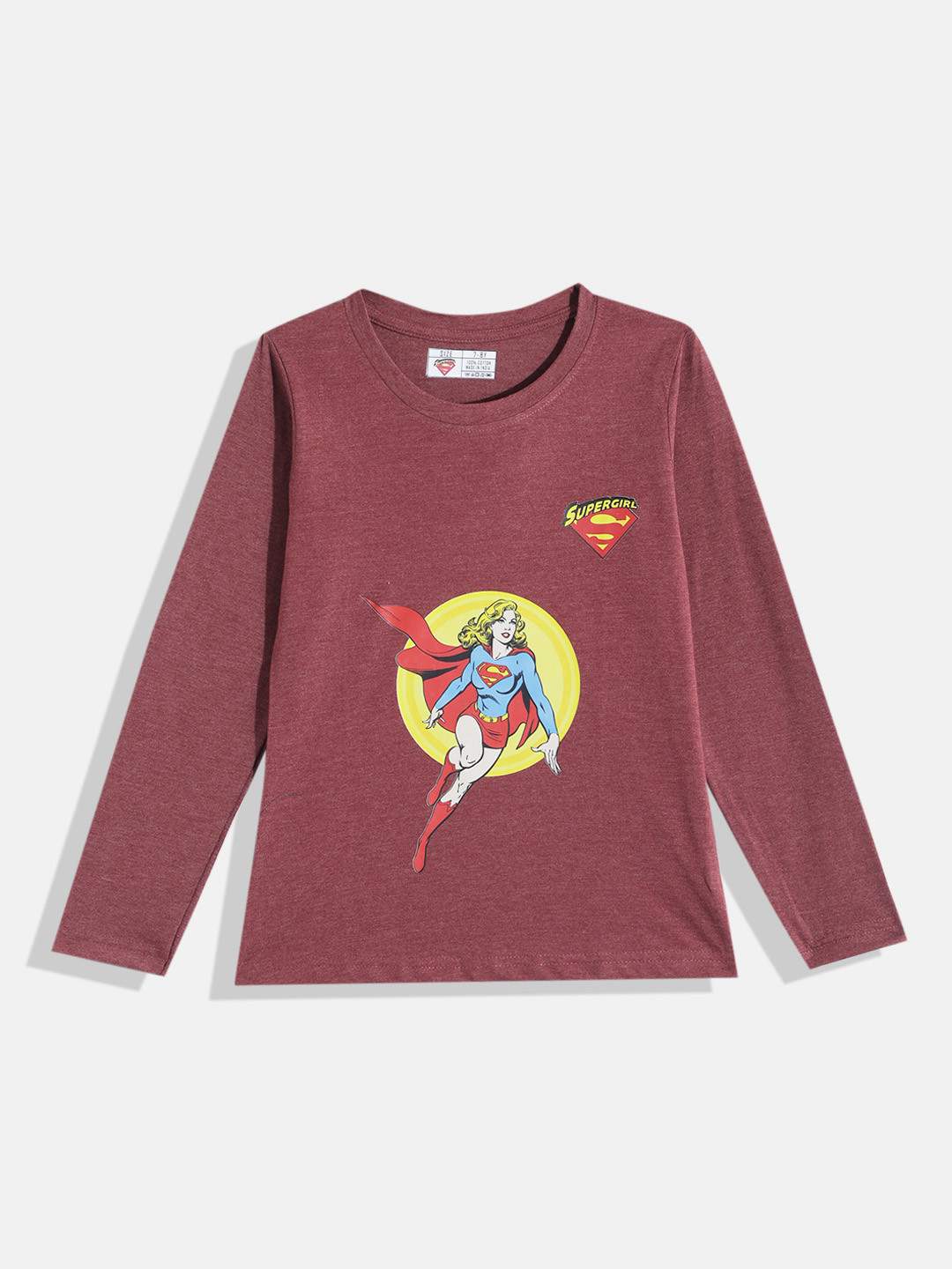 Eteenz Kids Girls Super Girls Printed Pure Cotton T-Shirt