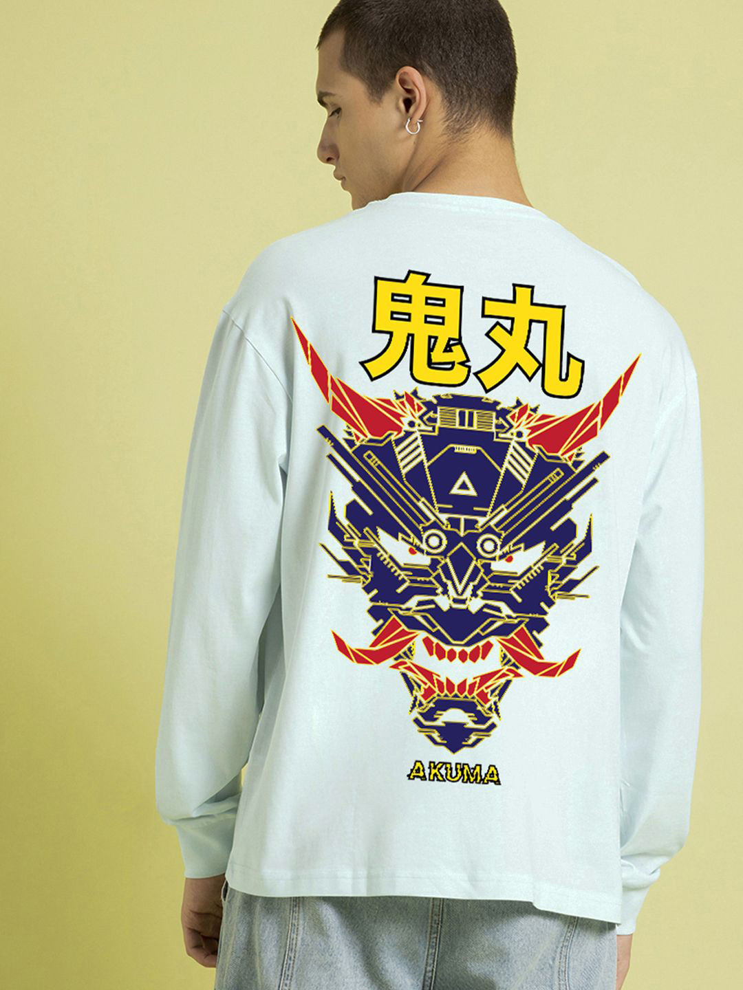 Bewakoof Men Ice Melt Akuma Graphic Printed Round Neck Pure Cotton Oversized T-shirt