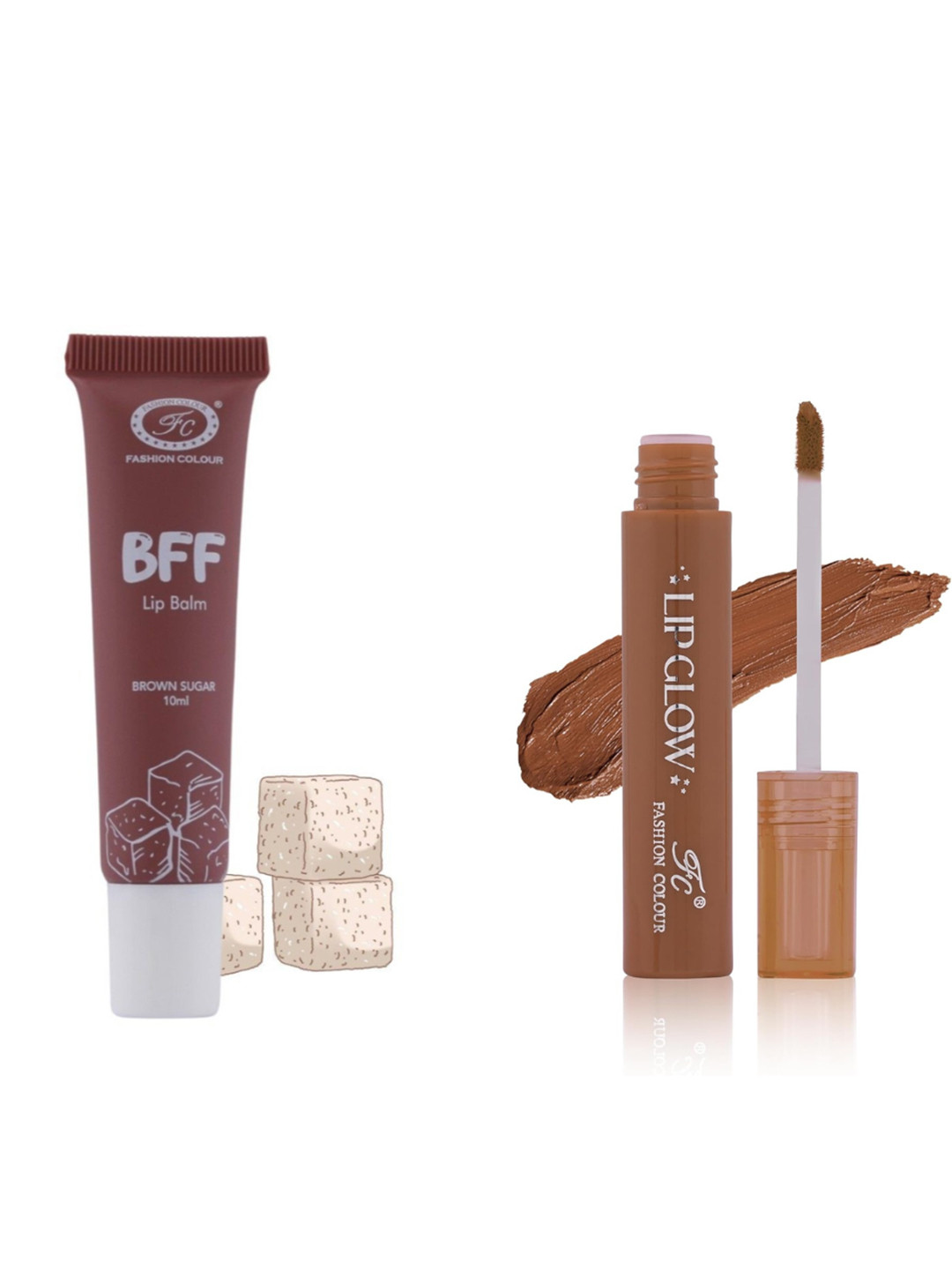 Fashion Colour 2Pcs BFF Lip Balm 10ml & Pretty Lip Glow Lipstick 3ml