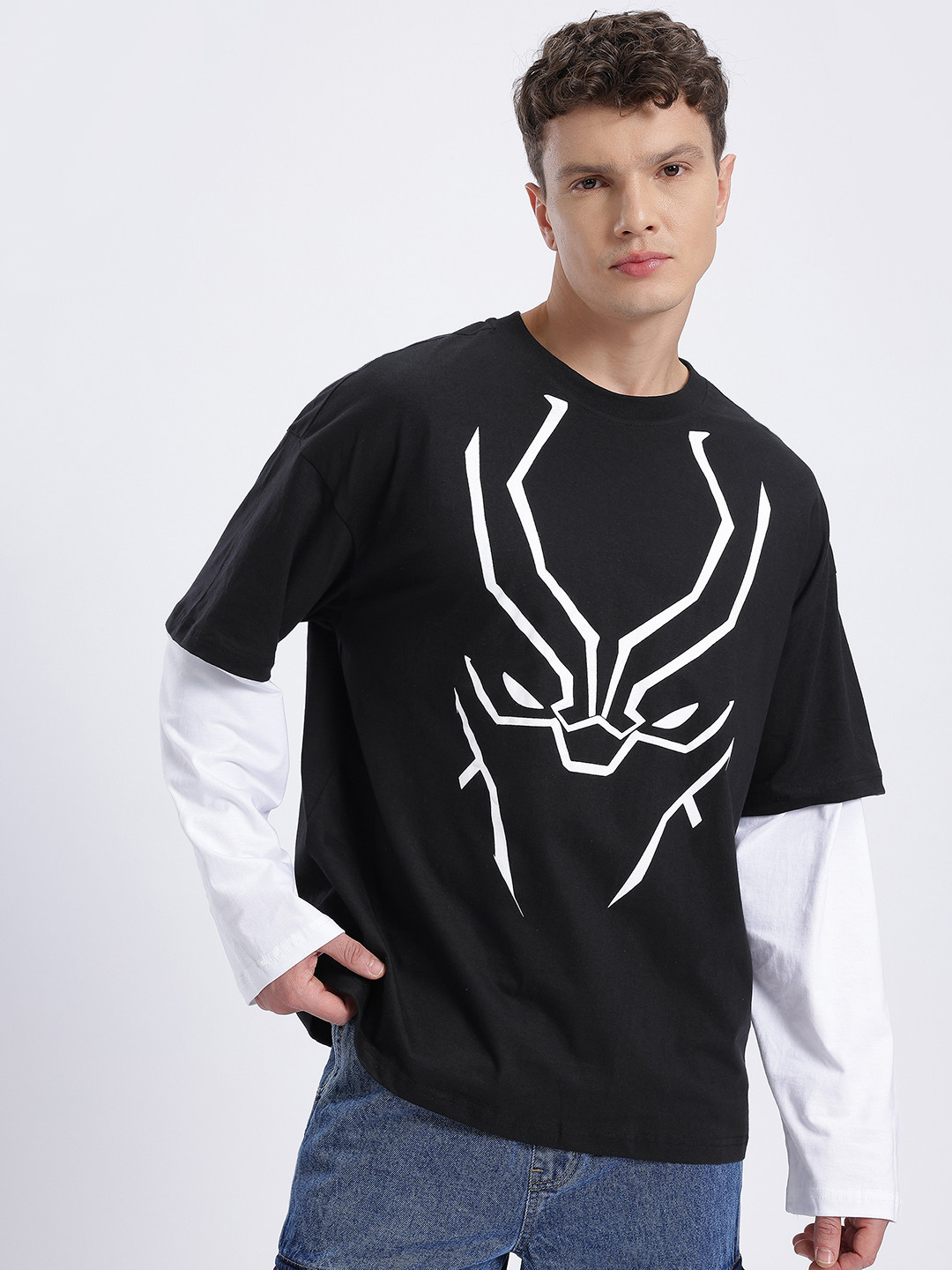 Black Panther Oversized Drop-Shoulder T-shirt