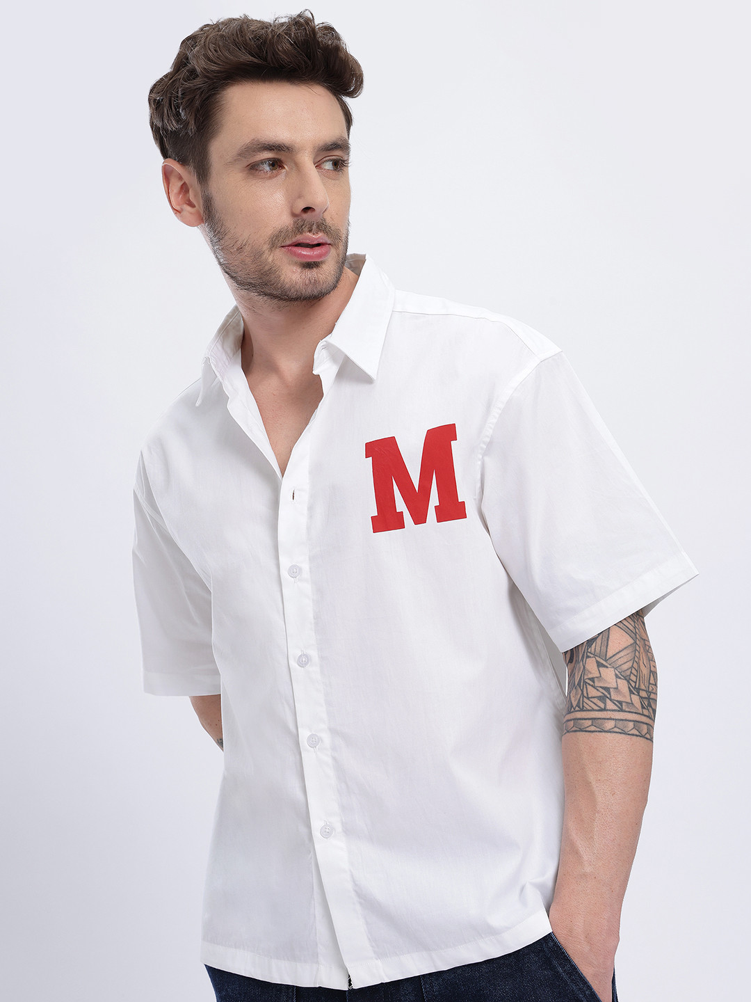 glitchez Mickey Mouse Print Oversized Shirt