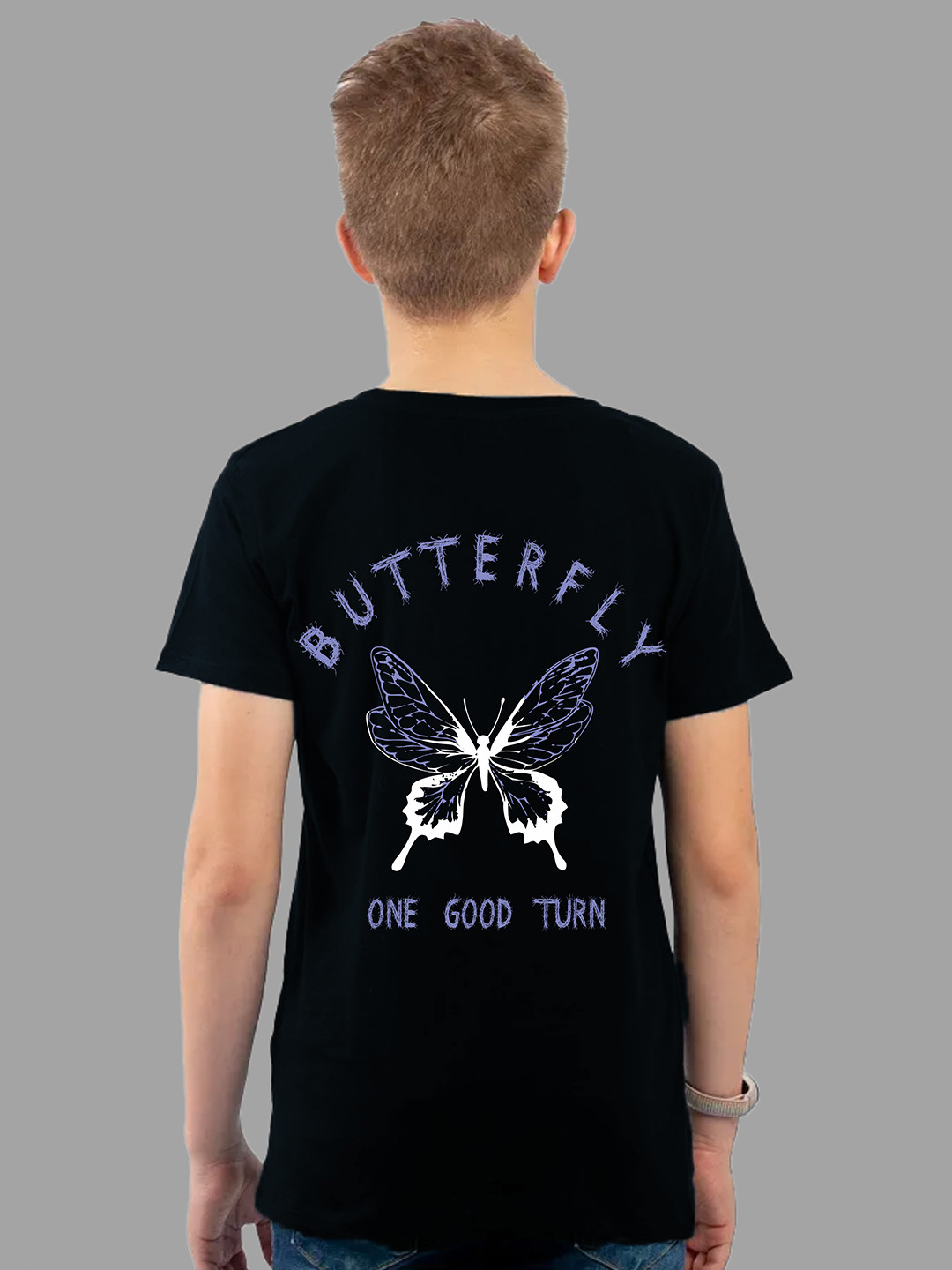 Uniplanet store Boys Typography Printed Raw Edge T-shirt