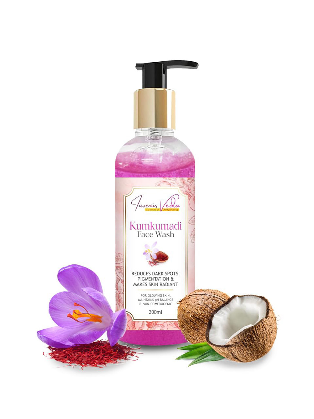 IUVENIS VEDA Kumkumadi Face Wash Reduce Dark Spots - 200 ml