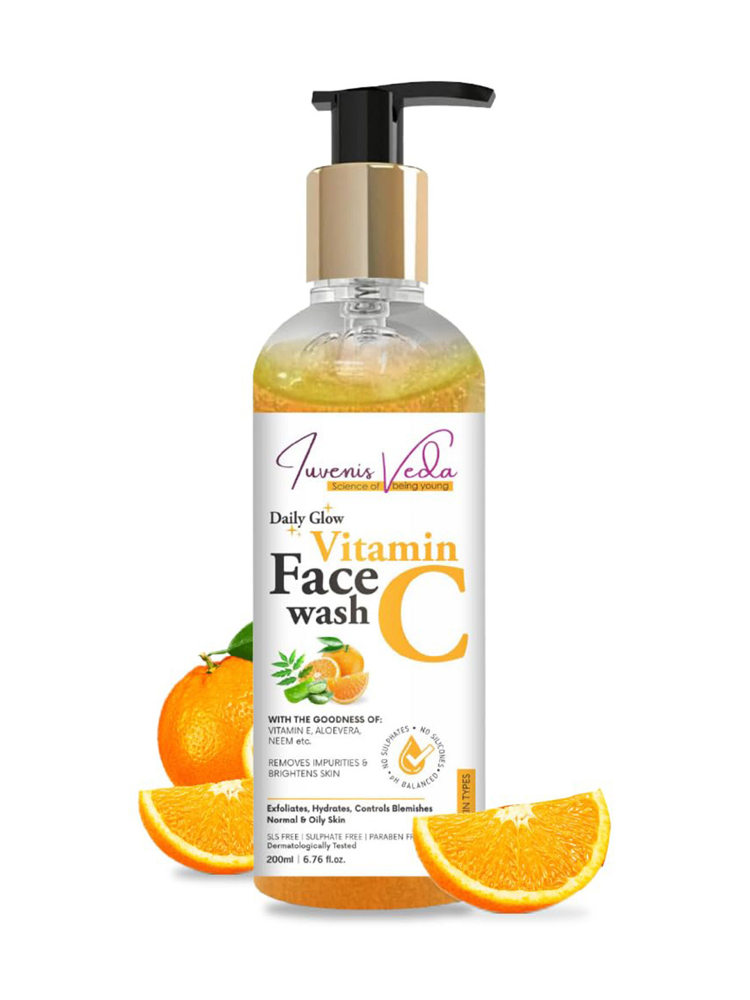 IUVENIS VEDA Unisex Vitamin C Brightening & Refreshing Face Wash For All Skin Types- 200ml