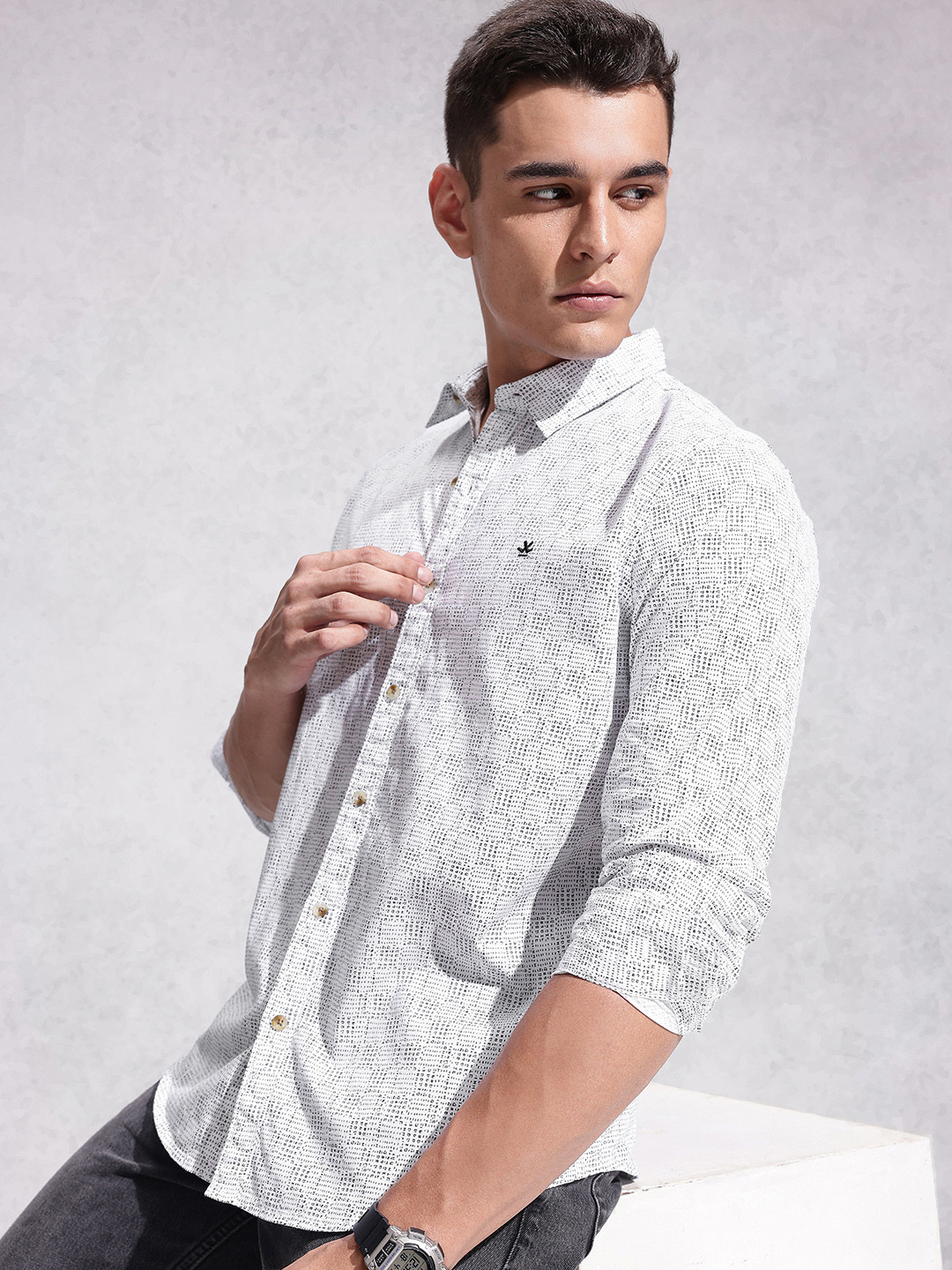 WROGN Pure Cotton Typography Printed Casual Shirt