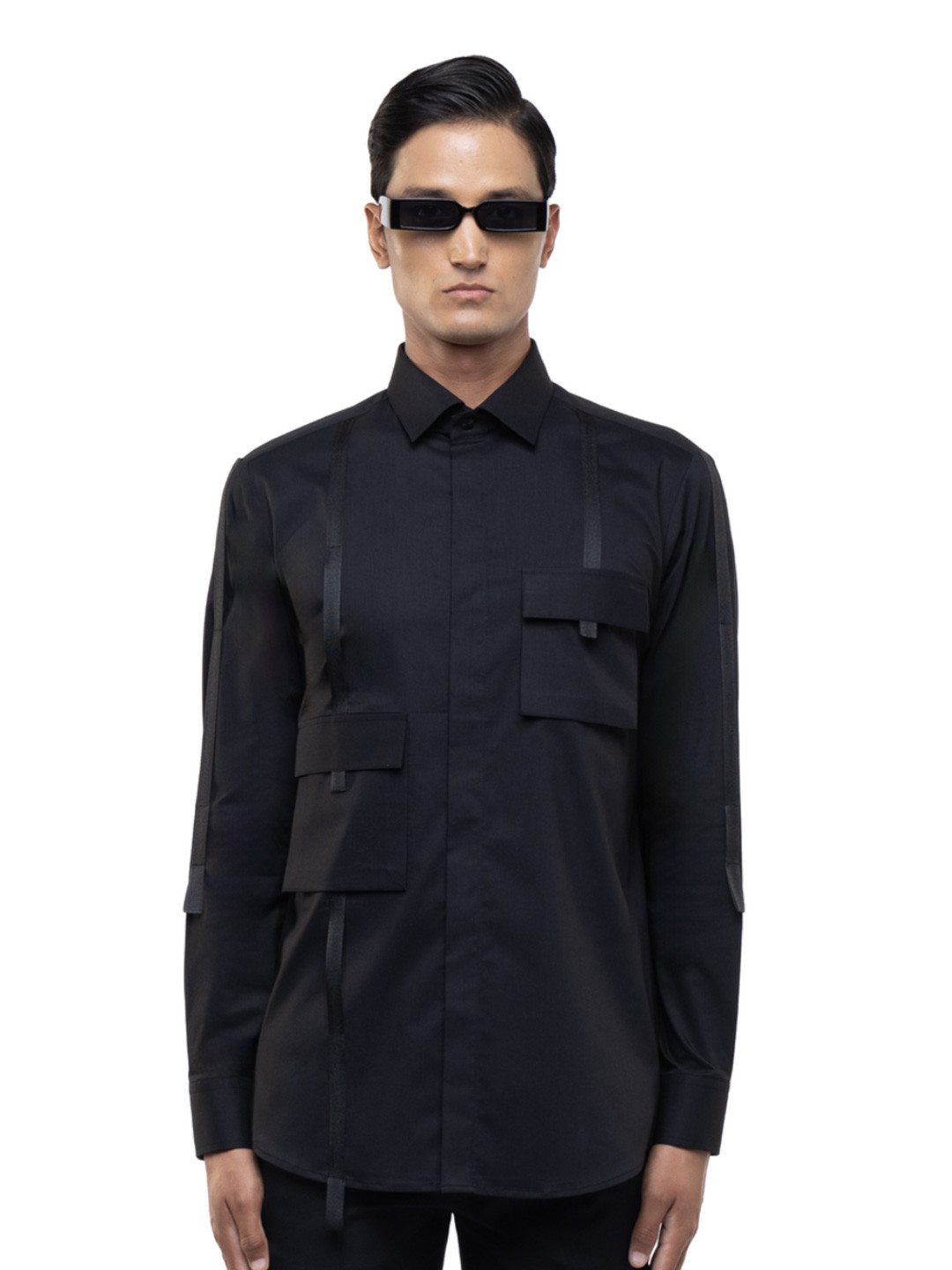 SDS By Kushal Shah Men Spread Collar Solid Cotton Casual Shirt