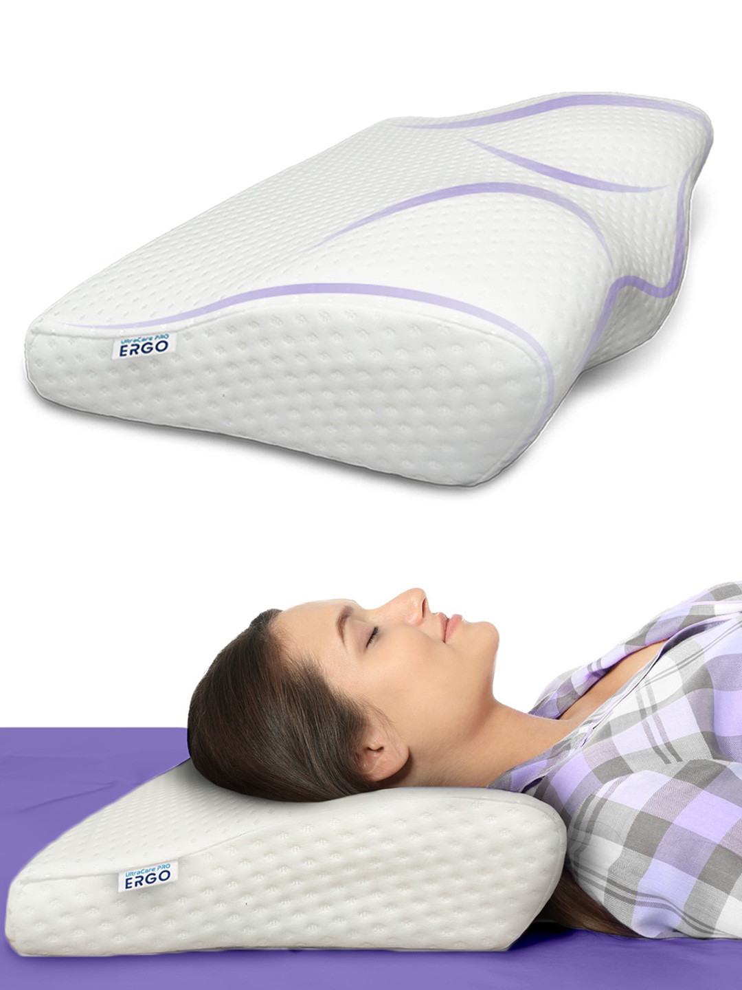 UltraCare PRO ERGO Contour Cervical Pillow with Memory Foam