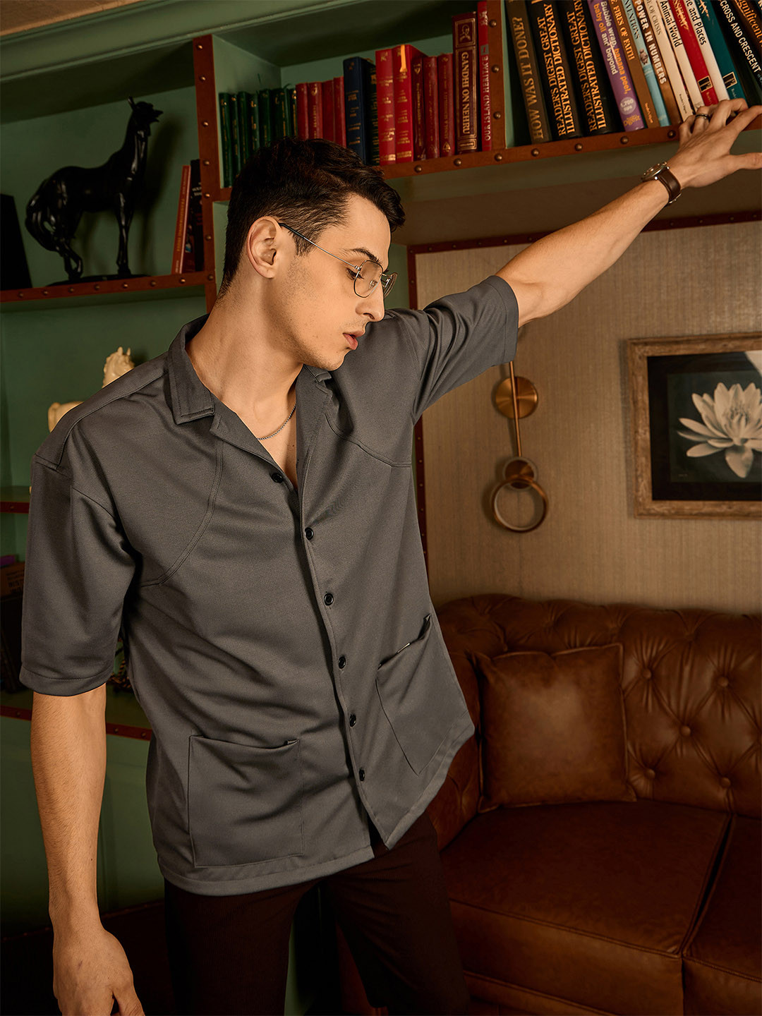 DENNISON Men Resort Wear Drop Shoulder Oversized Casual Shirt