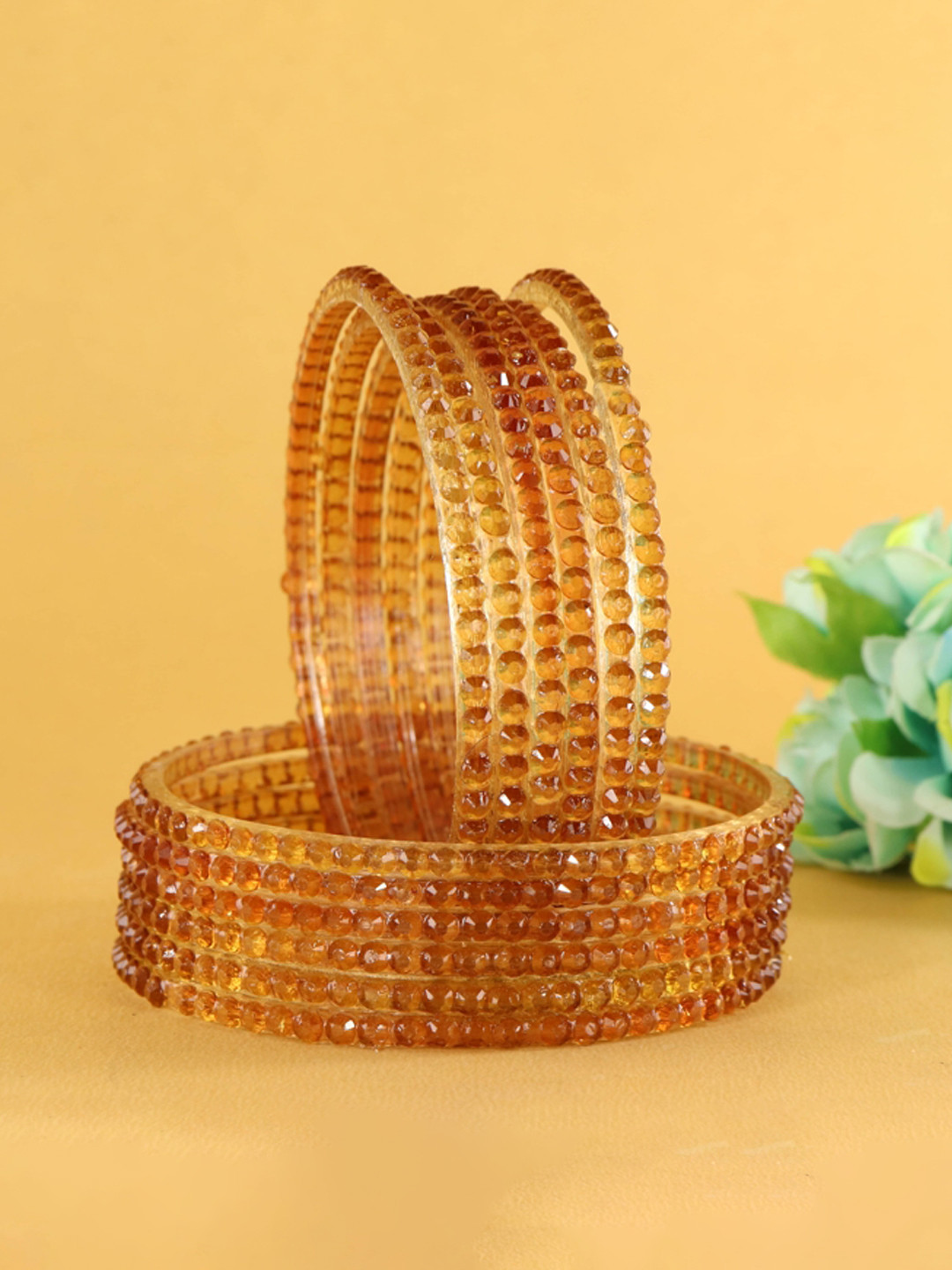 LAVAZZA Set Of 12 Crystals Stone-Studded Bangles
